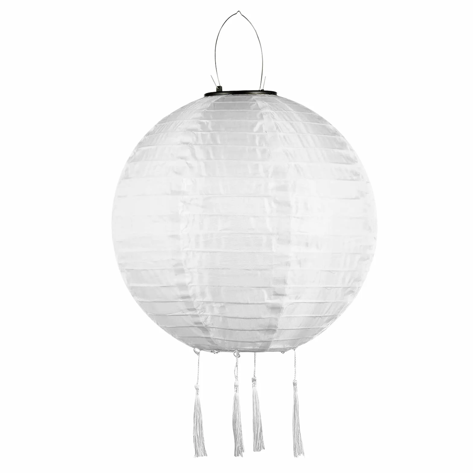 Lampions Solar latarnia ogrodowa LED, IP55, okrągły kształt kuli, klosz papierowy, wisząca latarnia ogrodowa na wesele, do kościoła, ogrodu, dekoracja na imprezę (biała)