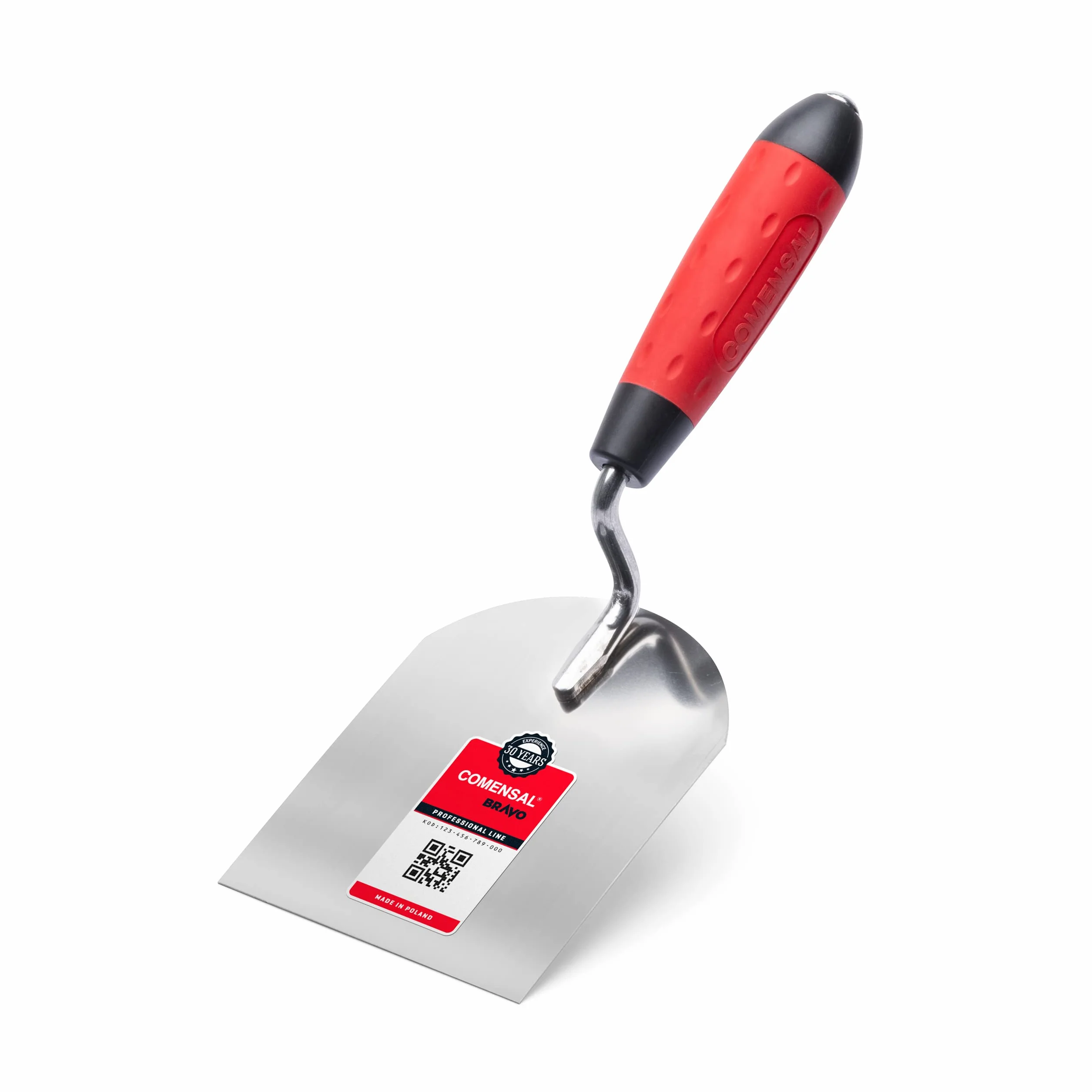 COMENSAL® Łopatka murarska 100 mm – szpachla gipsowa szpatułka strukturalna – stal nierdzewna – kielnia gipsowa – antypoślizgowy miękki uchwyt – wyprodukowano w UE