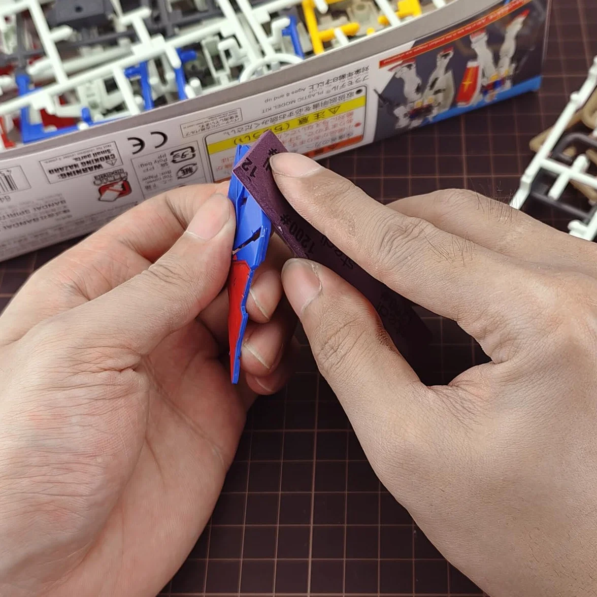 stedi Gąbka szlifierska do modelu Gundam Building, 3 mm narzędzia do modeli hobbystycznych, blok szlifierski, wodoodporny, na mokro i sucho, ponowne użycie, #1000#1200#1500, papier ścierny, 30 arkuszy