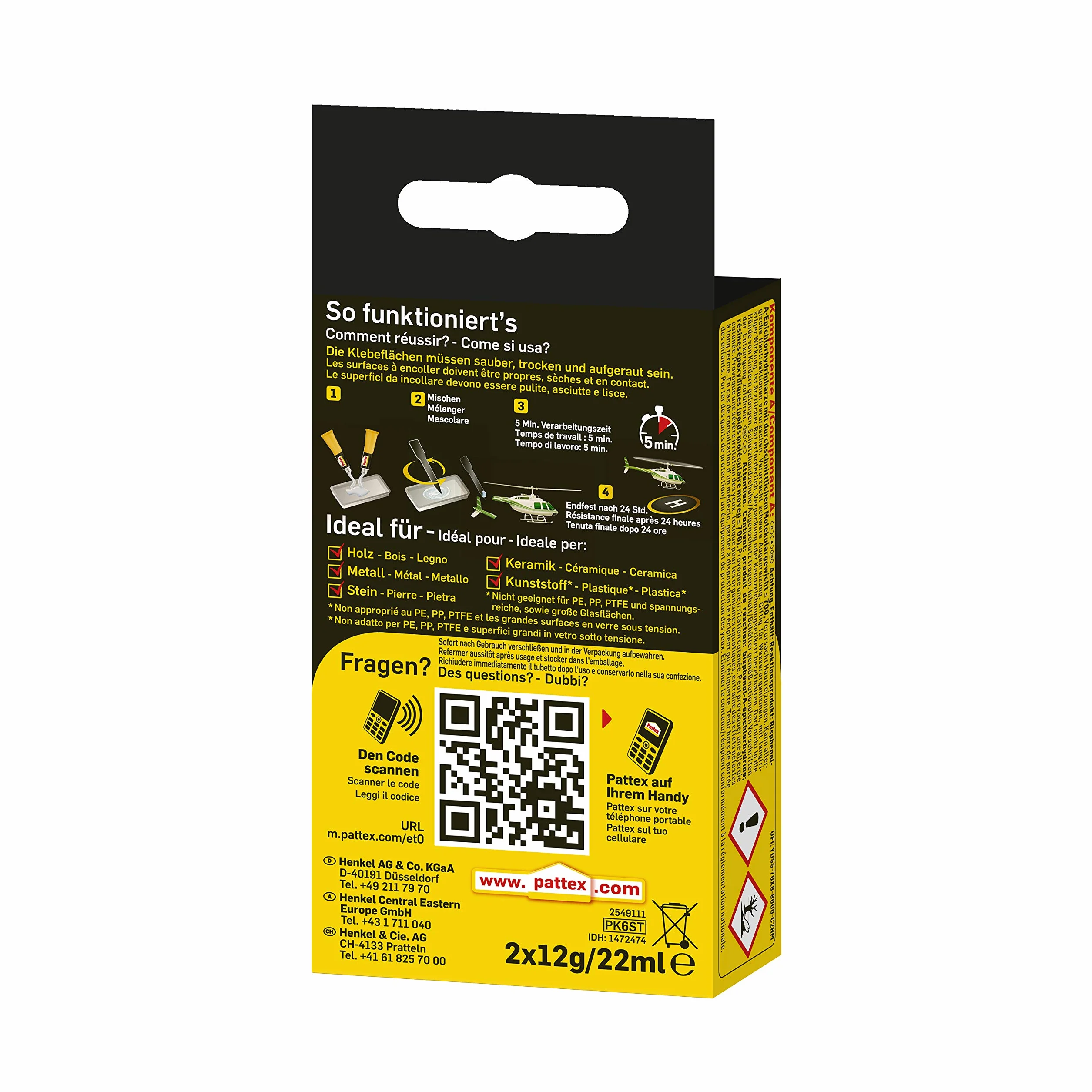 Pattex Kraft-Mix Klej Szybkoschnący 2-Komponentowy 2x12g