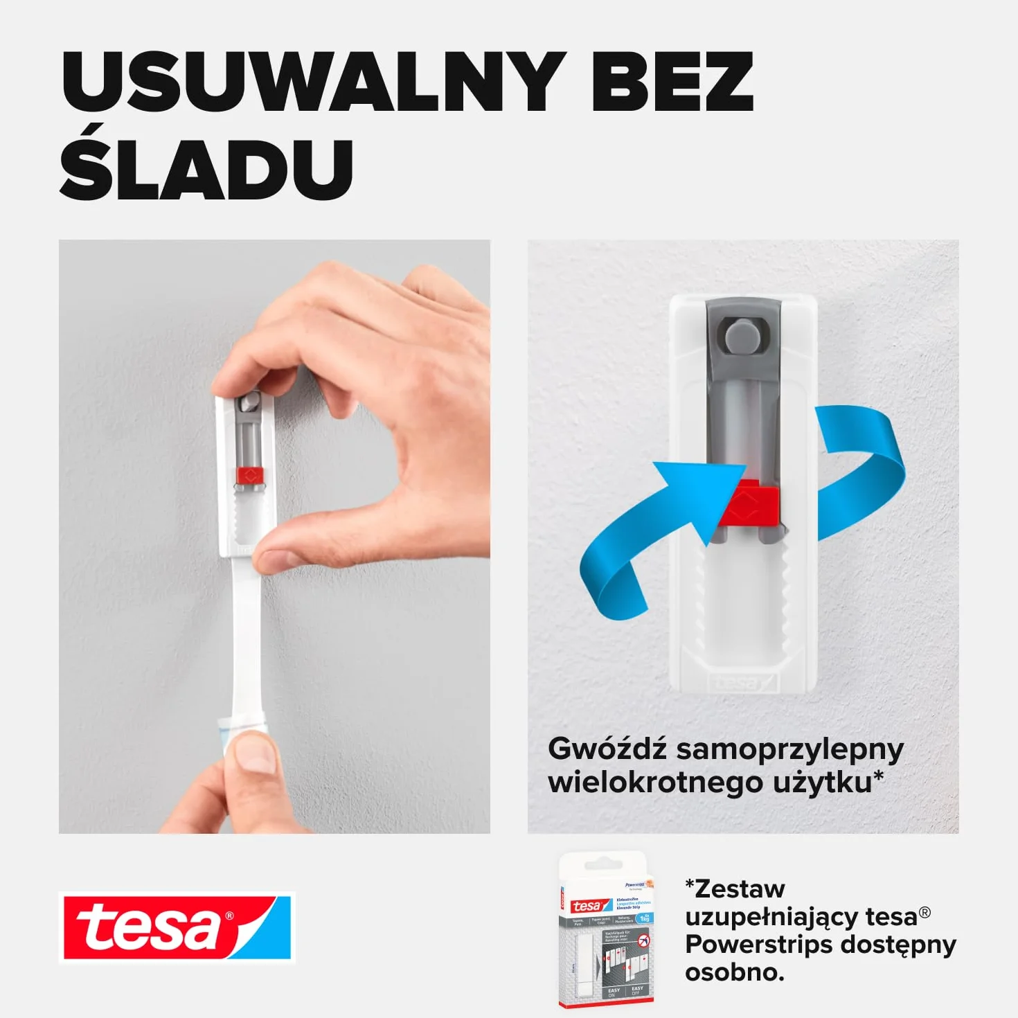 tesa Gwoździe samoprzylepne 0,5 kg/gwóźdź do tapet i tynku
