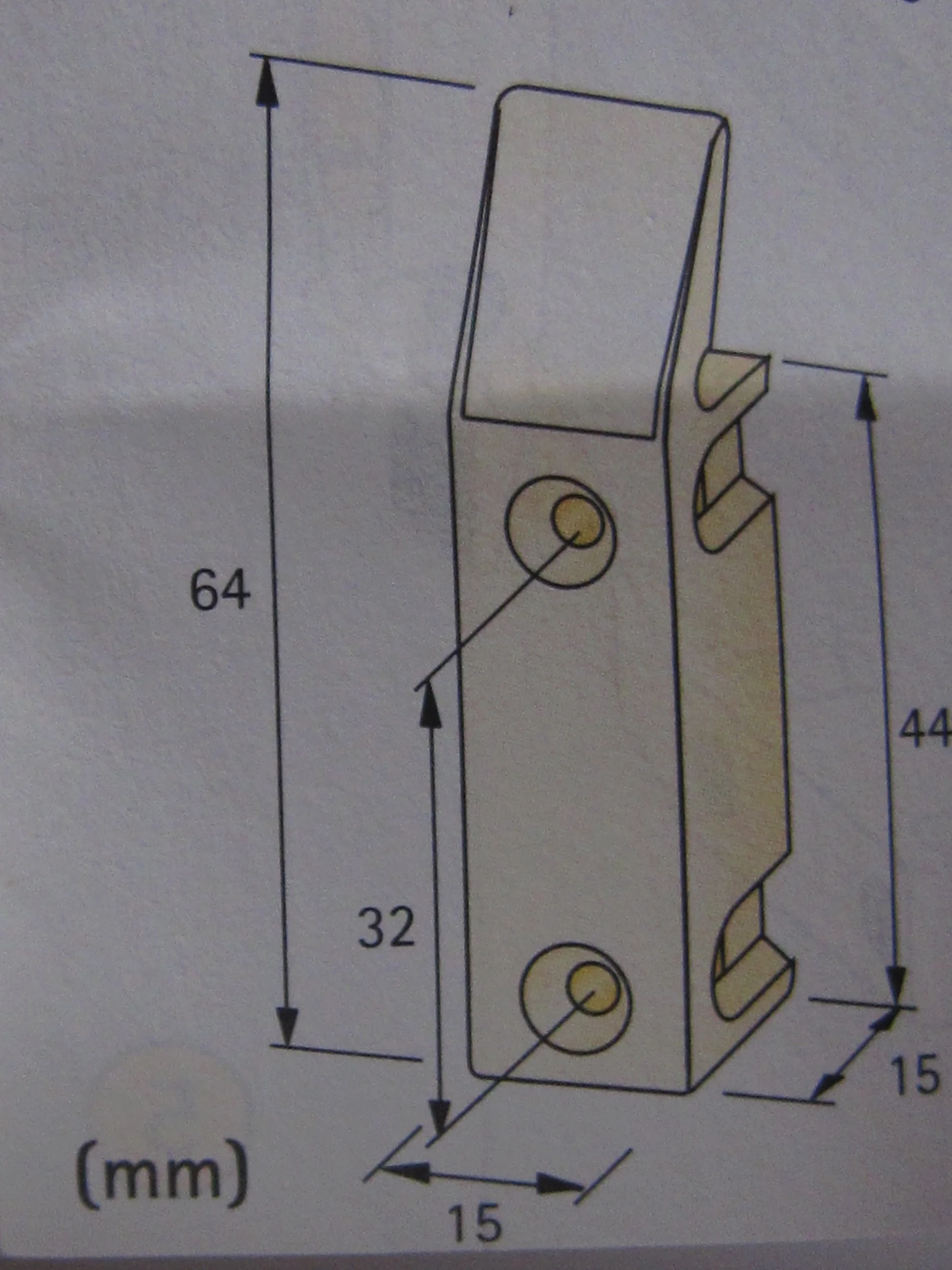 Hettich Okucie do zawieszania MultiClip do przykręcania, 64 x 15 x 15 mm, tworzywo sztuczne czarne, 2 sztuki artykuł 49572