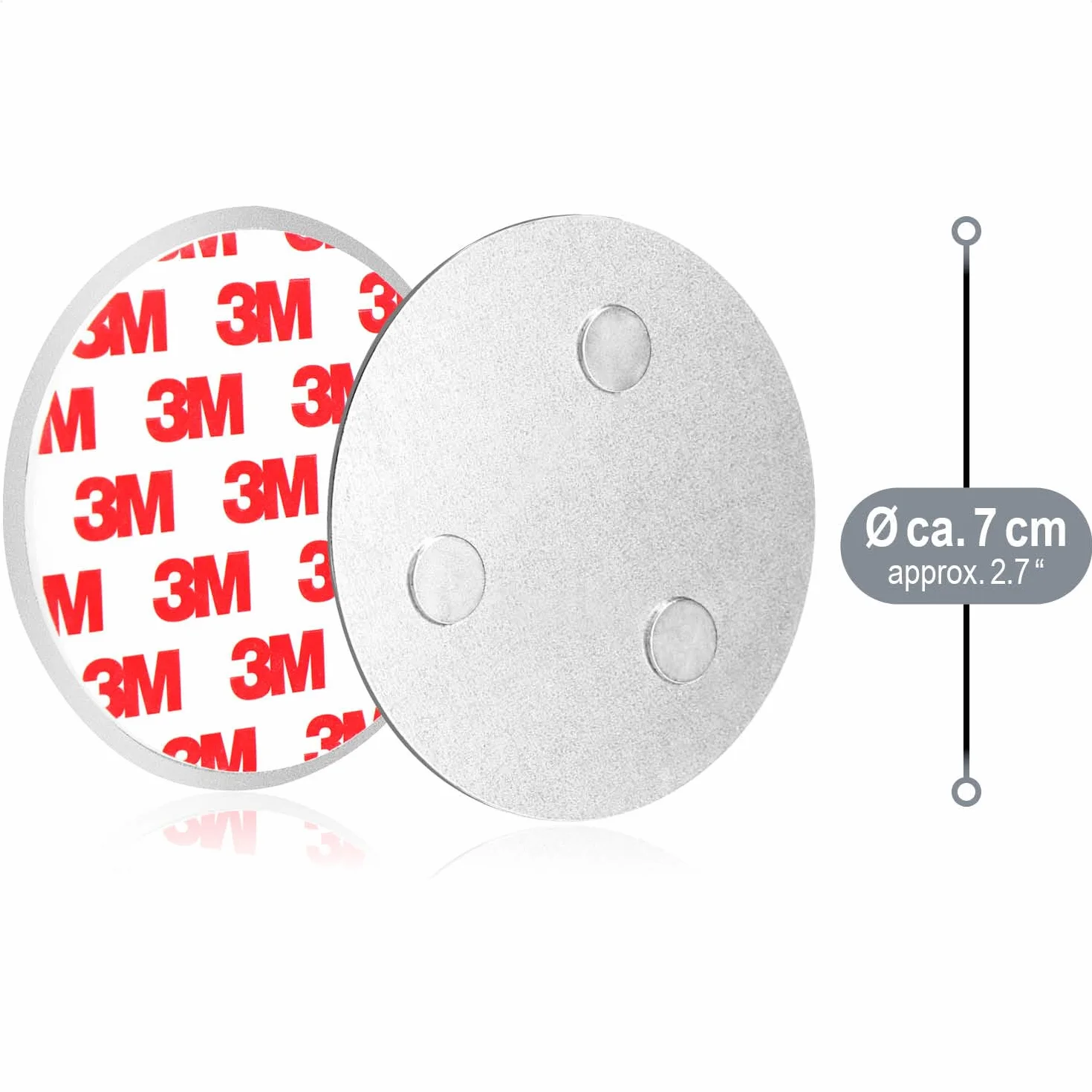 COM-FOUR® 5x uchwyt magnetyczny do czujek bezpieczenstwa - uchwyt do klejenia lub wiercenia - mocowanie z bardzo mocnymi podkladkami samoprzylepnymi do czujek dymu (05 sztuk - w kolorze srebrnym)