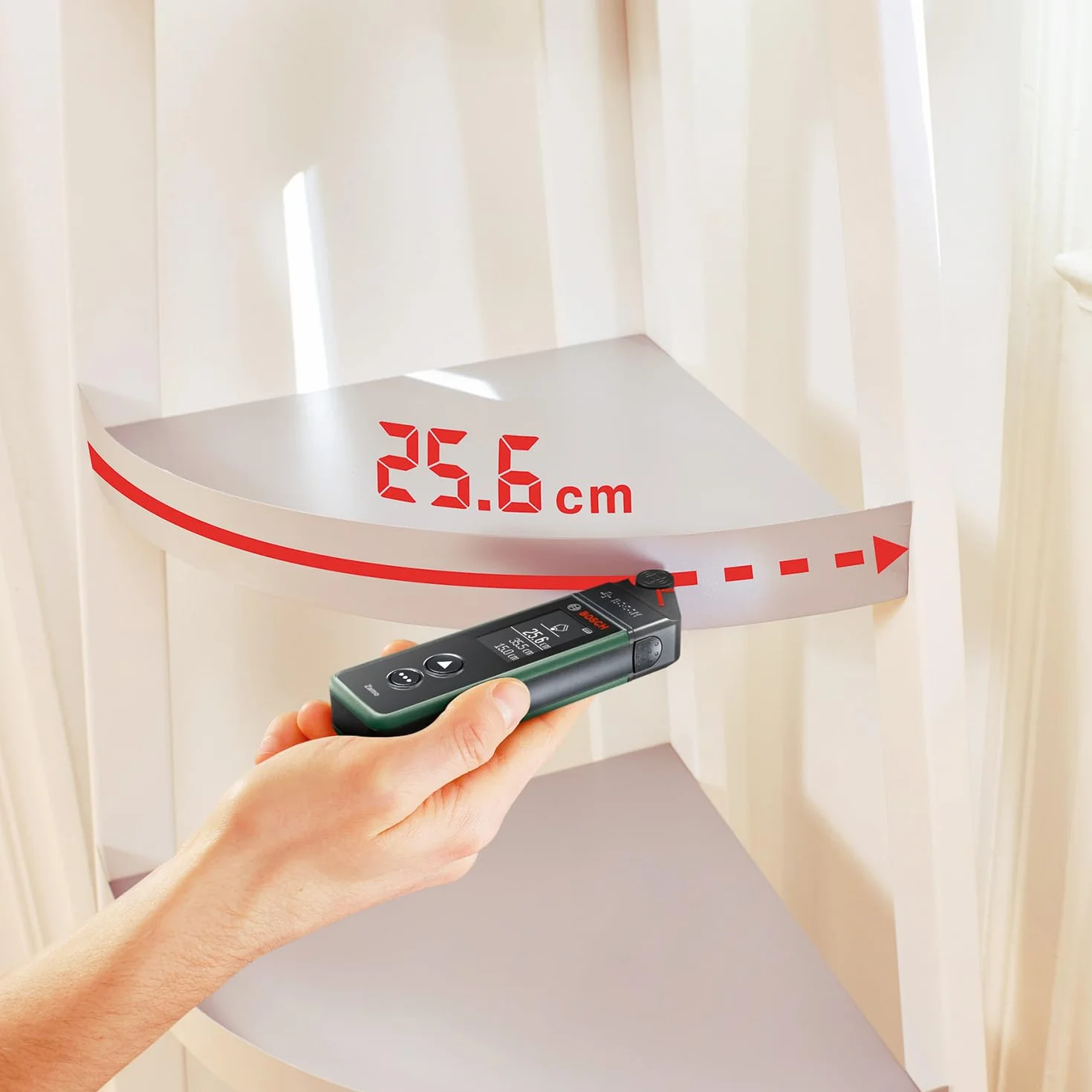 Bosch Adapter koło pomiarowe do dalmierza laserowego Zamo (osprzęt do modelu Zamo 4. generacji, umożliwia szybki i łatwy pomiar powierzchni wklęsłych i wypukłych oraz odległości, opakowanie kartonowe)