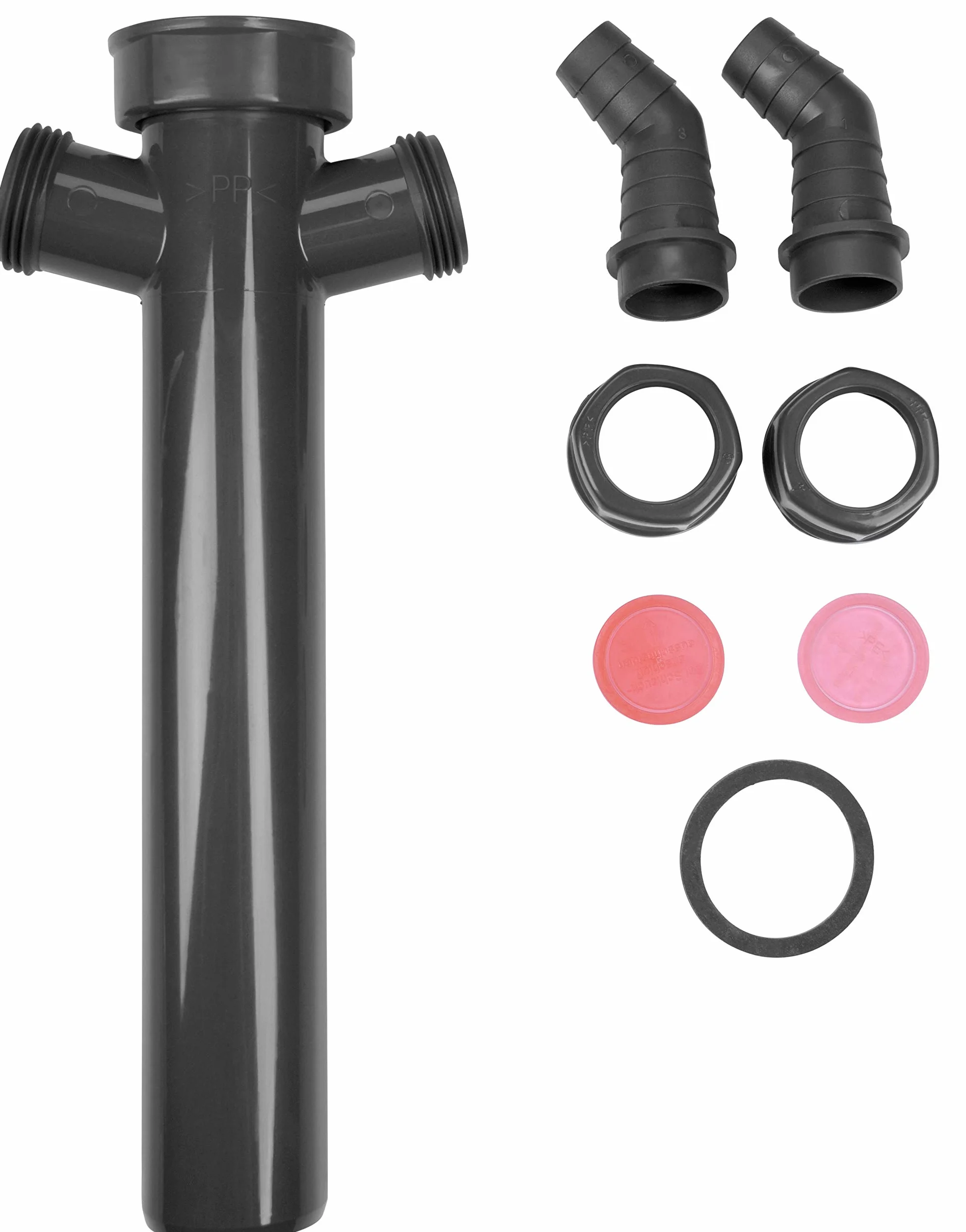 Cornat Rura regulacyjna z recyklingu 1 1/2 cala x 40 mm 250 mm z dwoma przyłączami Made in Germany