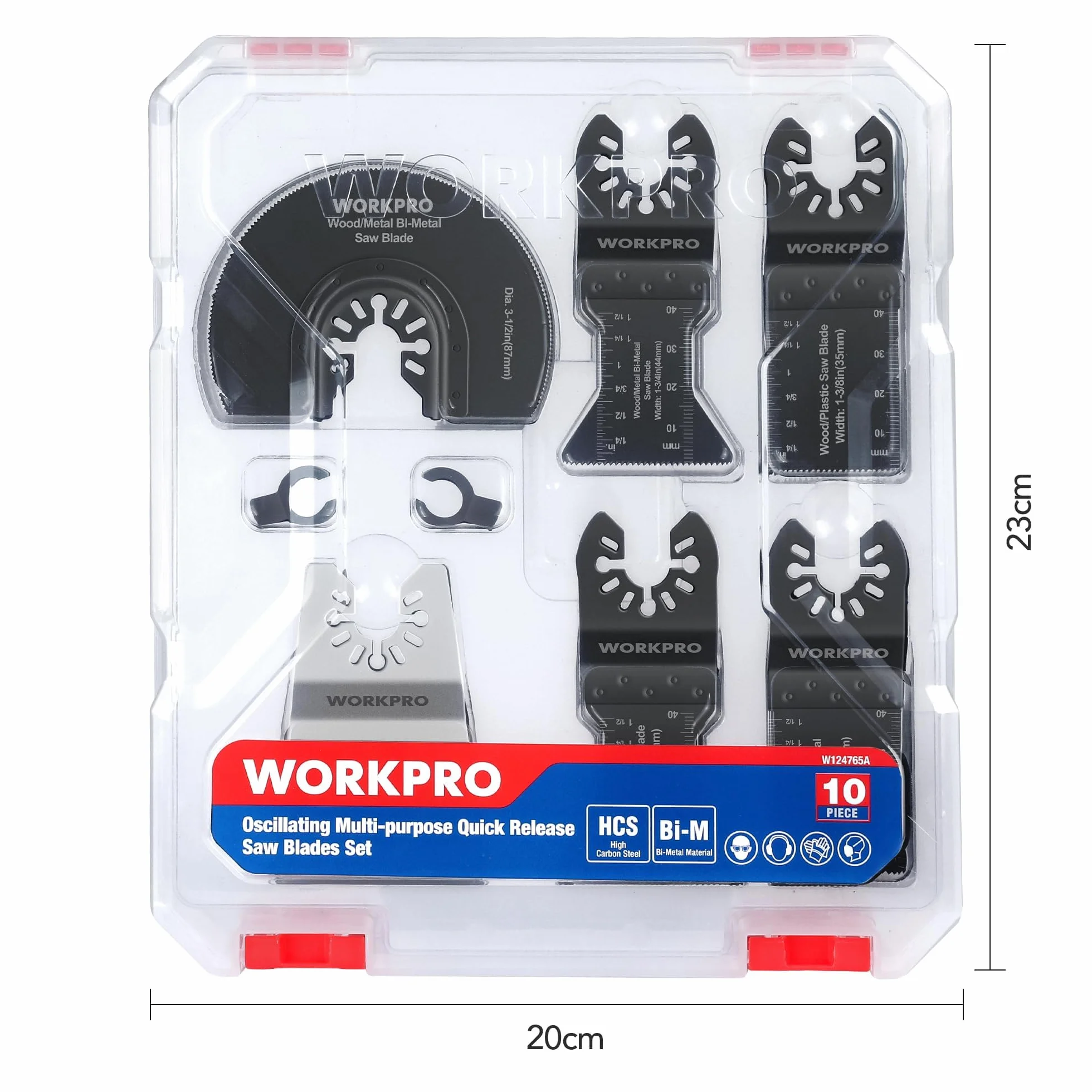 WORKPRO 10 szt. wielofunkcyjnych ostrzy do pił oscylacyjnych do drewna, metalu, tworzyw sztucznych