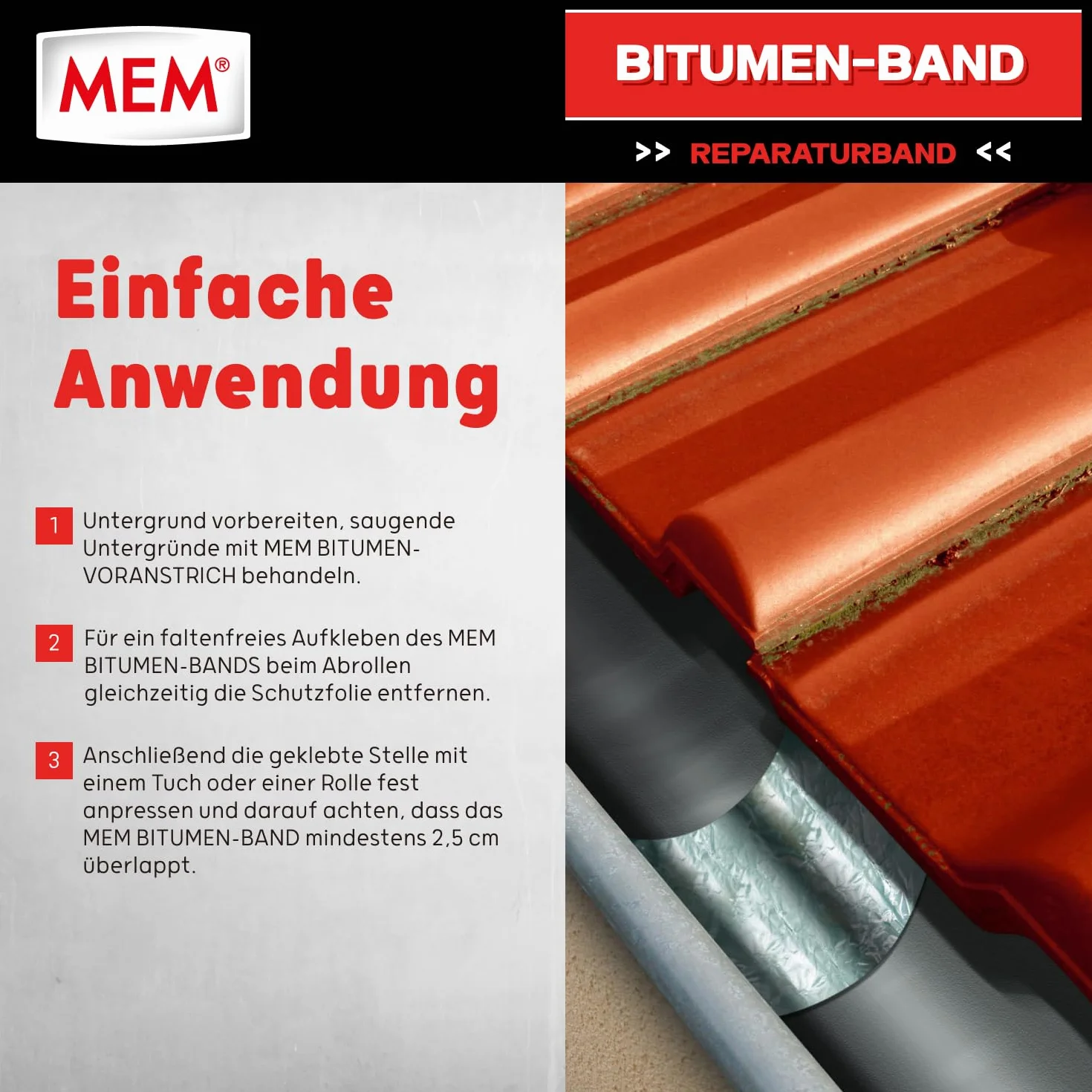MEM Taśma bitumiczna, aluminiowa, 10 m x 100 mm