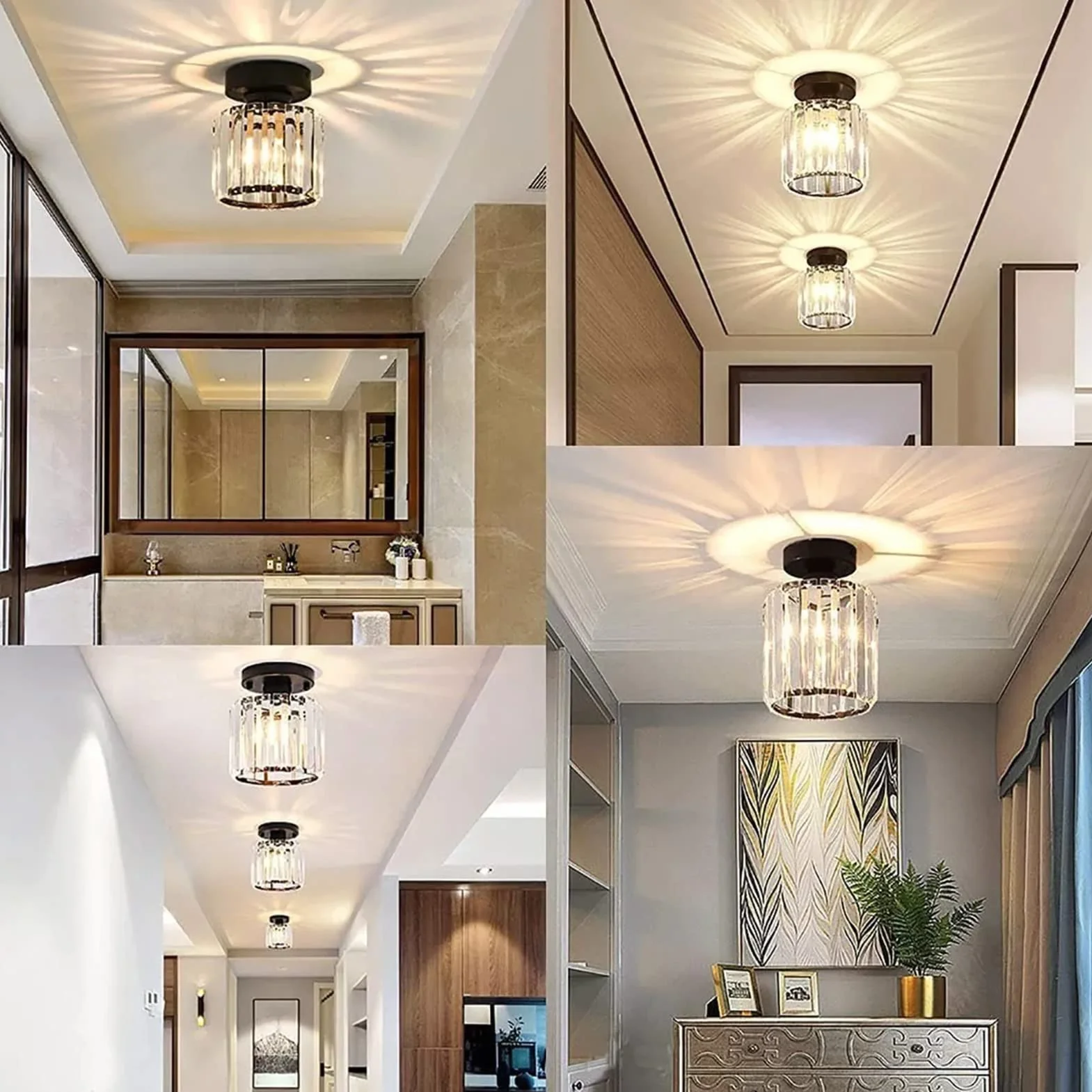 Klosz Lampy Sufitowej, E27 Fine Lighting Osłona Lampy Żyrandole Klosz do Baru Jadalnia Korytarz Salon (AUNMASah4w1mxric-11)