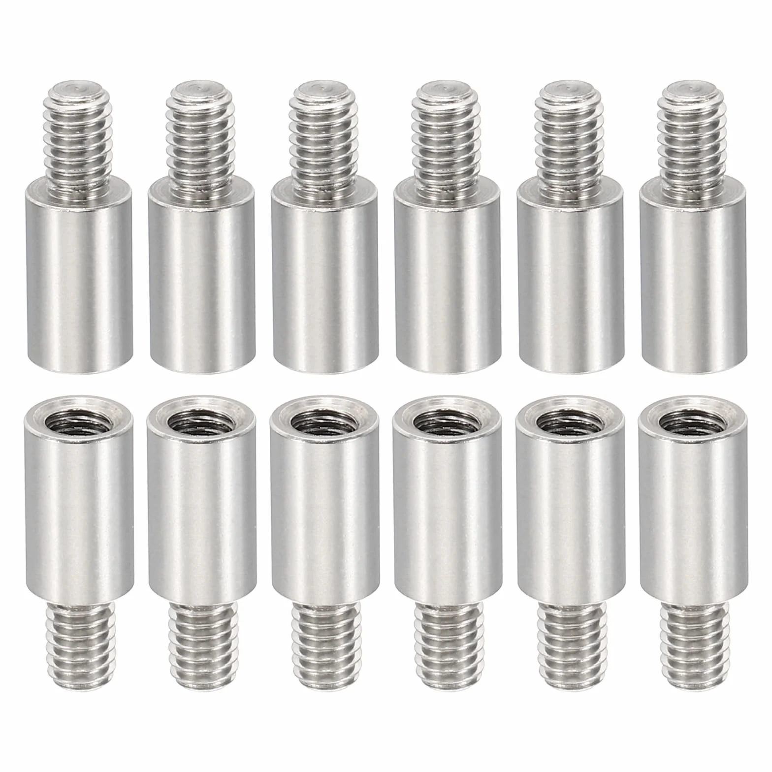 PATIKIL 12 sztuk dystansowe M4 aluminiowe gwintowane elementy dystansowe, śrubki 4 mm, średnica wewnętrzna 6 mm, metryczne adaptery gwintu męskiego