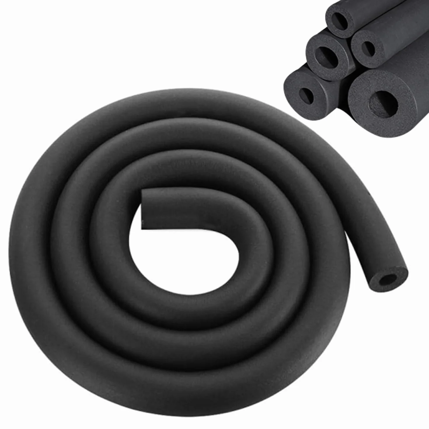 Samouszczelniająca izolacja rur, Ø 19 mm / 9 mm, izolacja rur, pianka, czarna, 1,8 m, powłoka rurowa, izolacja rur do izolacji rur, urządzeń fitness itp. (Ø 19 mm)