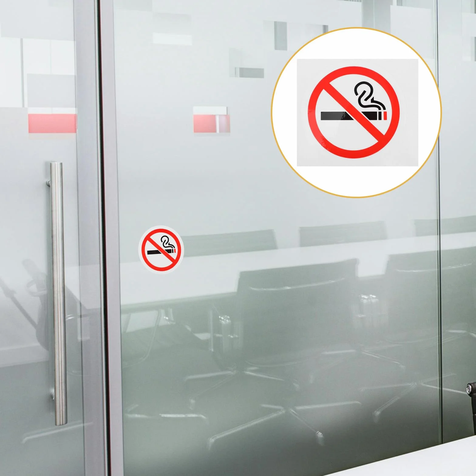 20 Sztuk Naklejki Zakaz Palenia Ścienny No Smoking Sign Czerwone Łatwe Do Naklejenia Silne Przyleganie Do Wnętrz Publicznych Miejsc