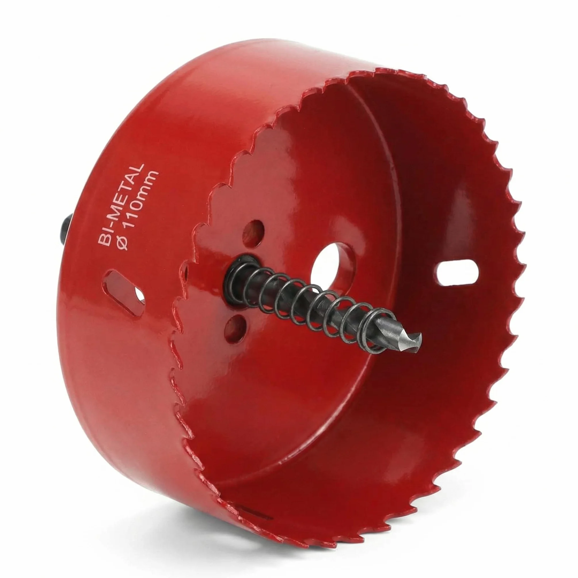 QWORK® otwornica 110 mm, HSS M42 otwornica bimetalowa, z chwytem sześciokątnym i wiertłem do aluminium, żelaza i drewna