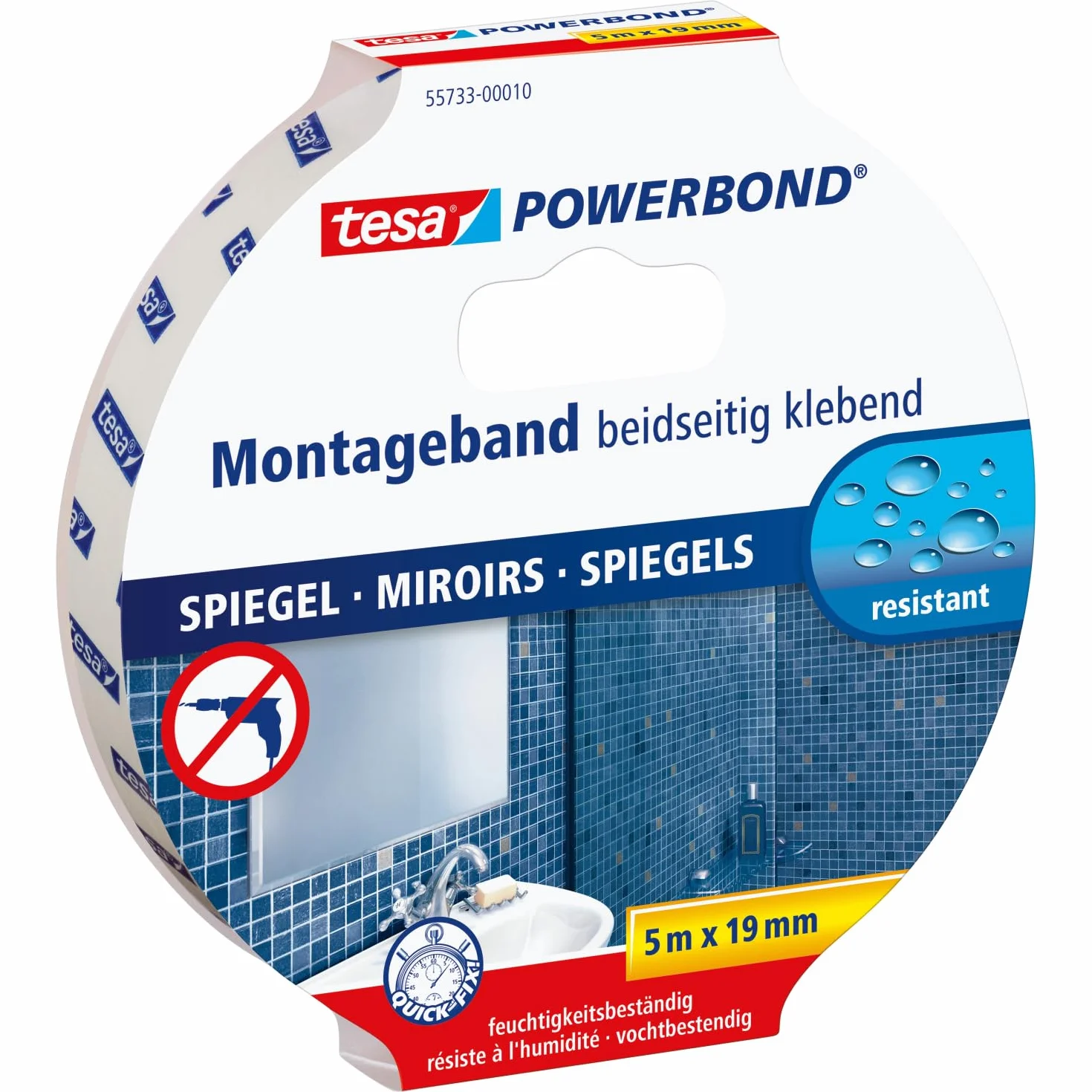 Tesa Taśma Montażowa 5 m x 19 mm Biały