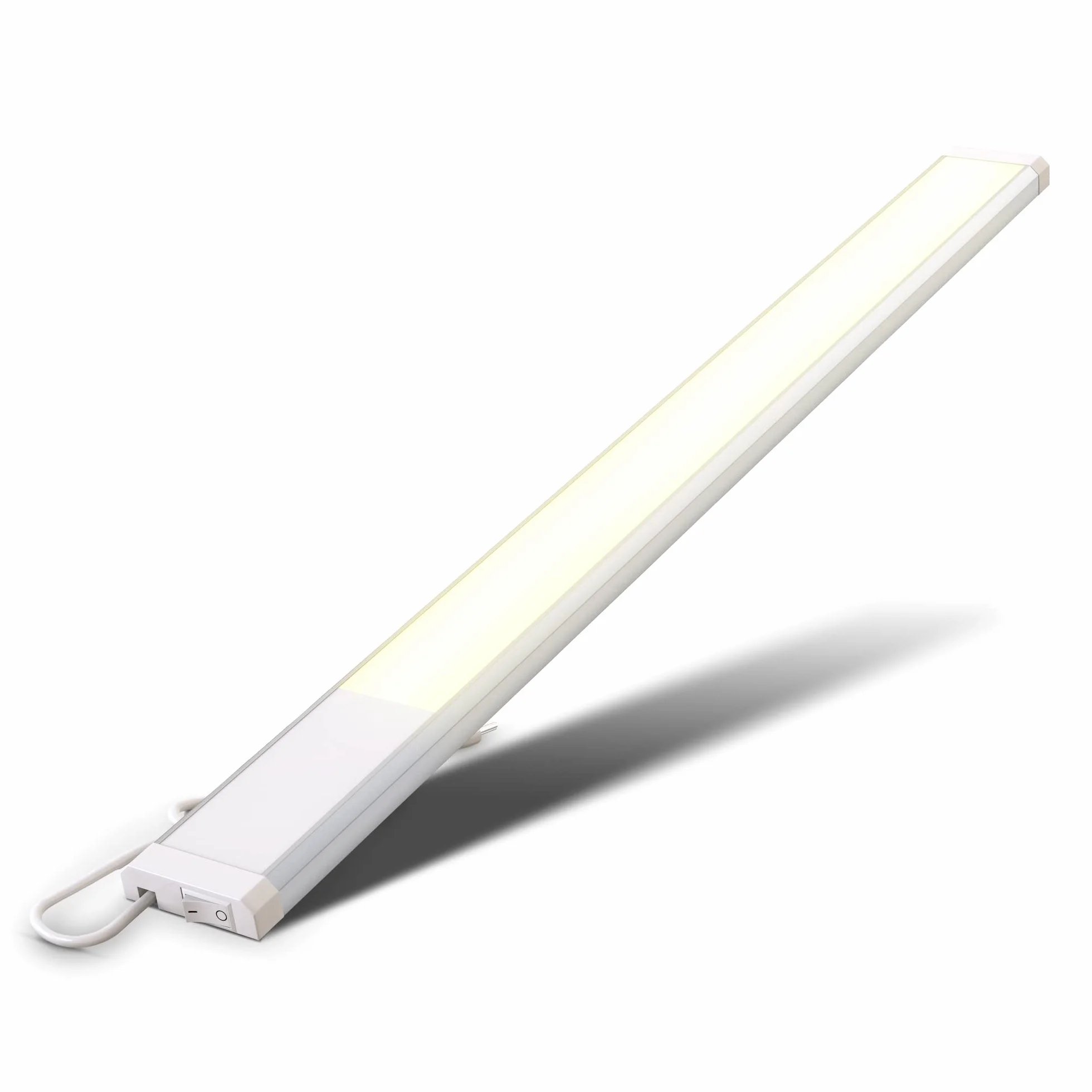 B.K.Licht - Listwa LED z włącznikiem/wyłącznikiem, ciepła biel, kolor światła, w zestawie kabel wtykowy, lampa podszafkowa, oświetlenie kuchni, listwa świetlna LED, oświetlenie szafy, lampa kuchenna,