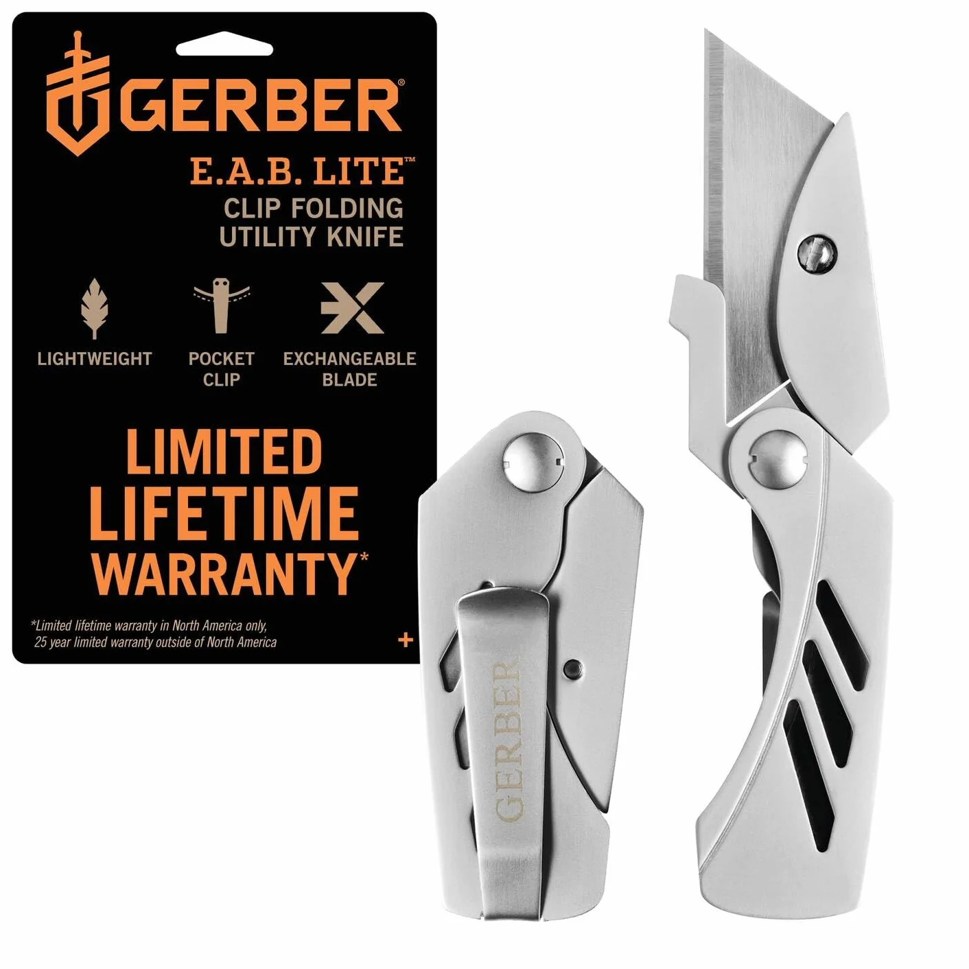 Gerber Nóż Cutter EAB Utility Lite składany 3,8 cm stal nierdzewna srebrny