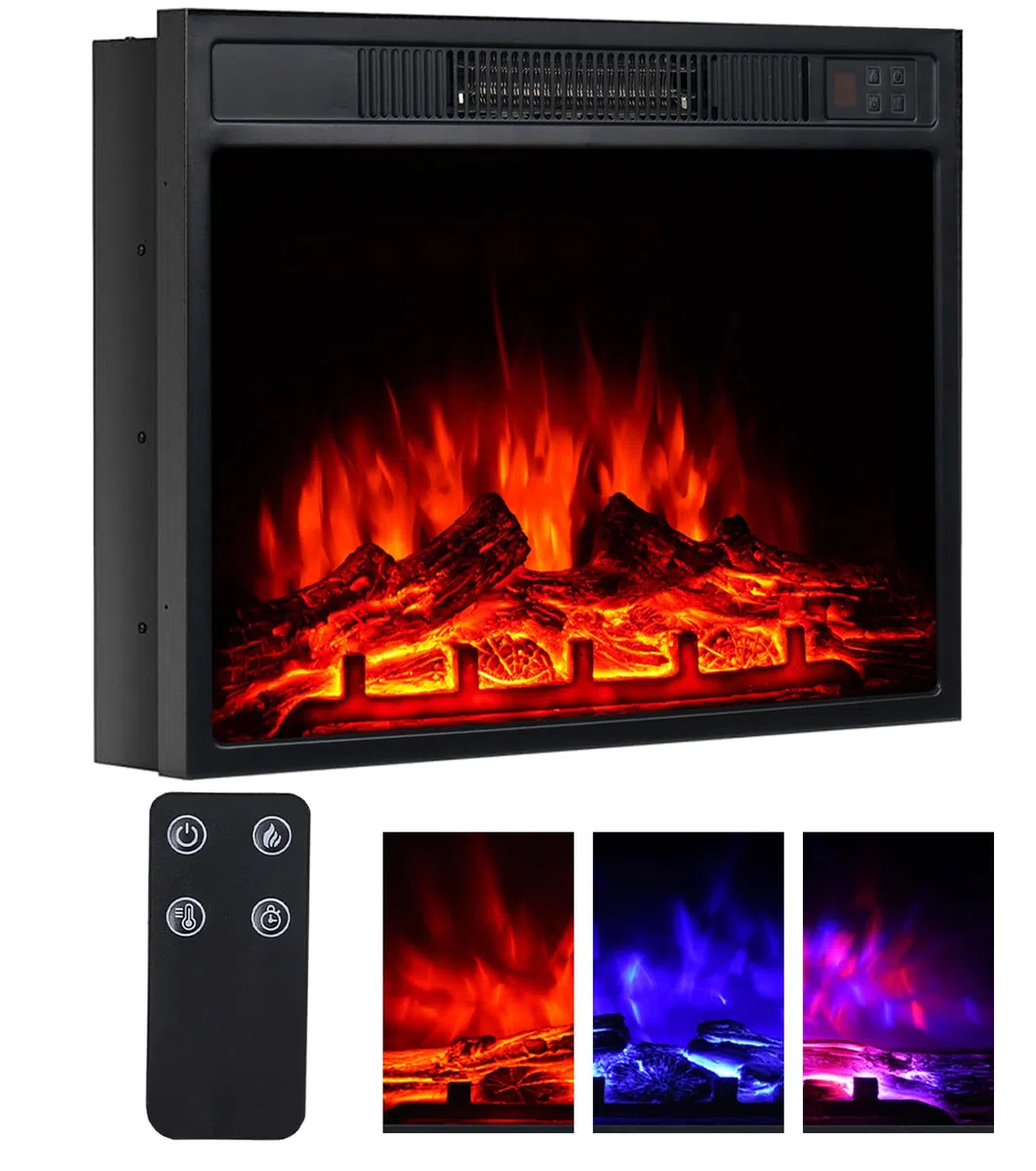 M.C.Haus Kominek elektryczny 58 cm, 1800 W, wpuszczany i wolnostojący grzejnik przeciwpożarowy z 3 kolorami płomienia i 3 poziomami jasności, ochrona przed przegrzaniem, realistyczny efekt płomienia