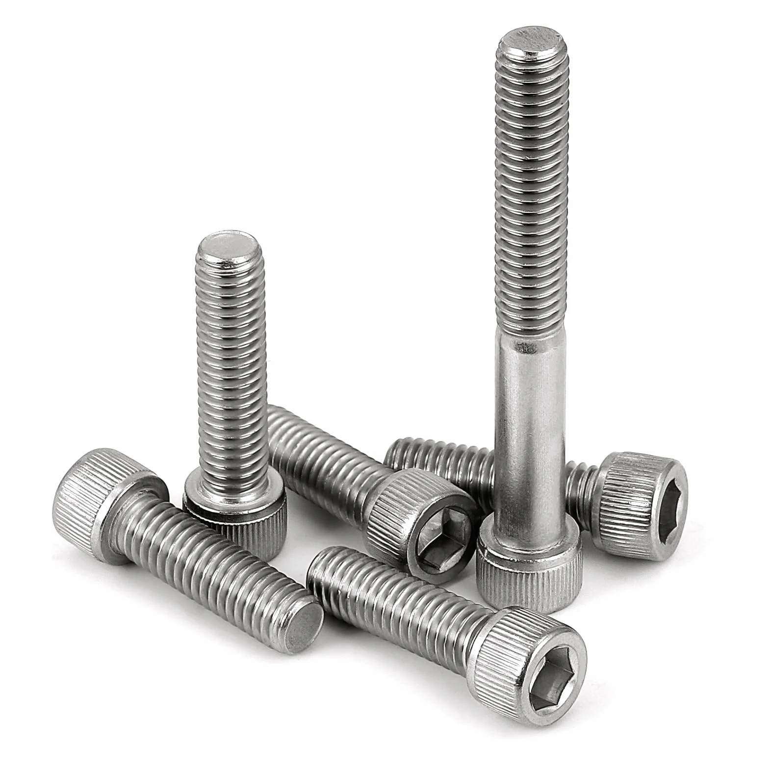 Śruby z łbem walcowym M8-1,25 x 90 mm, stal nierdzewna 304, pełny gwint, 10 szt