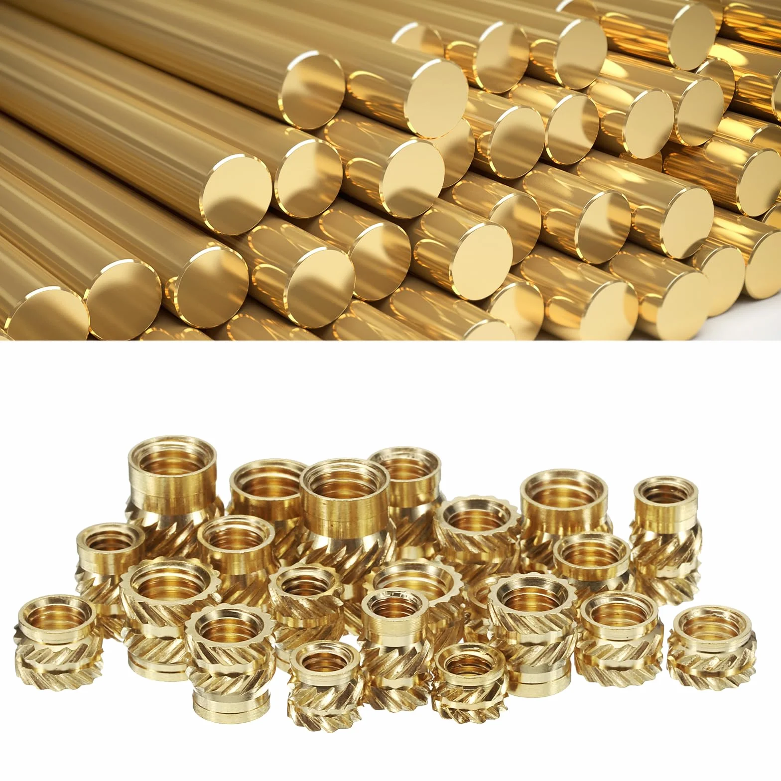 QUARKZMAN M6 wkładki gwintowane z mosiądzu Heat Set Insert M6x5mm, średnica zewnętrzna 8mm, nakrętki gwintowane 3D-Druku