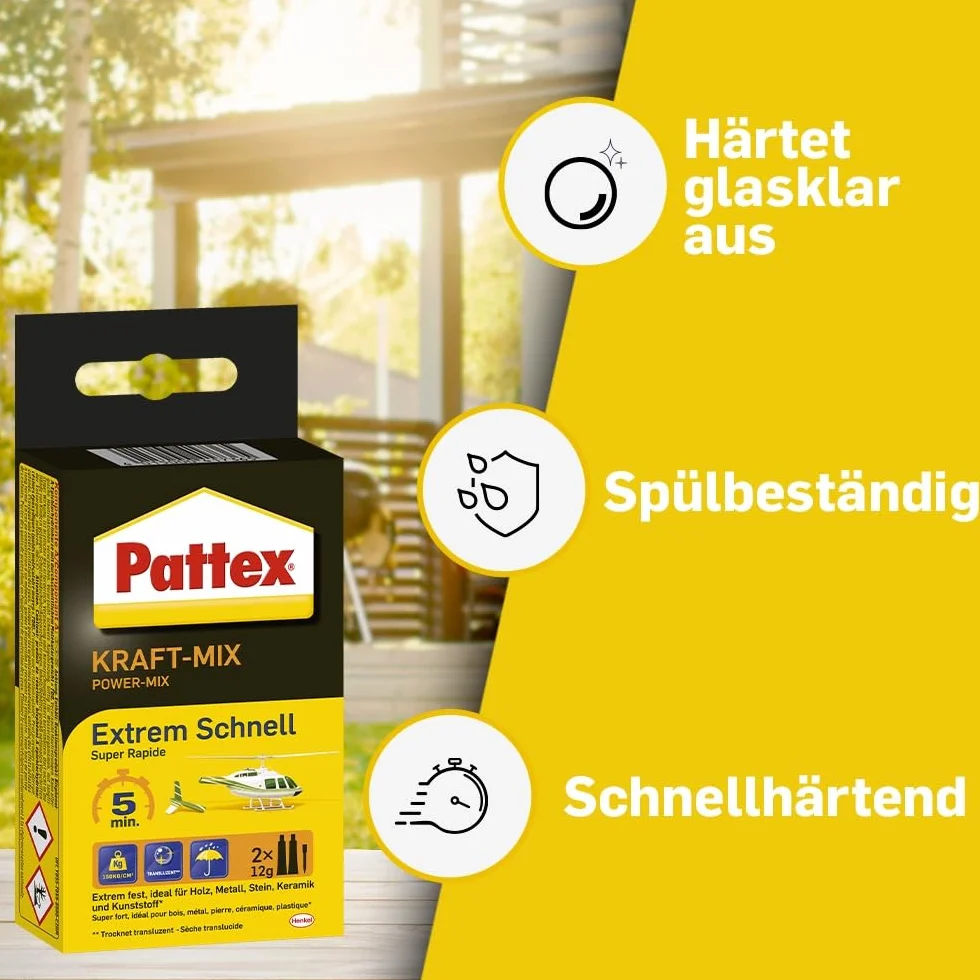Pattex Kraft-Mix Klej Szybkoschnący 2-Komponentowy 2x12g