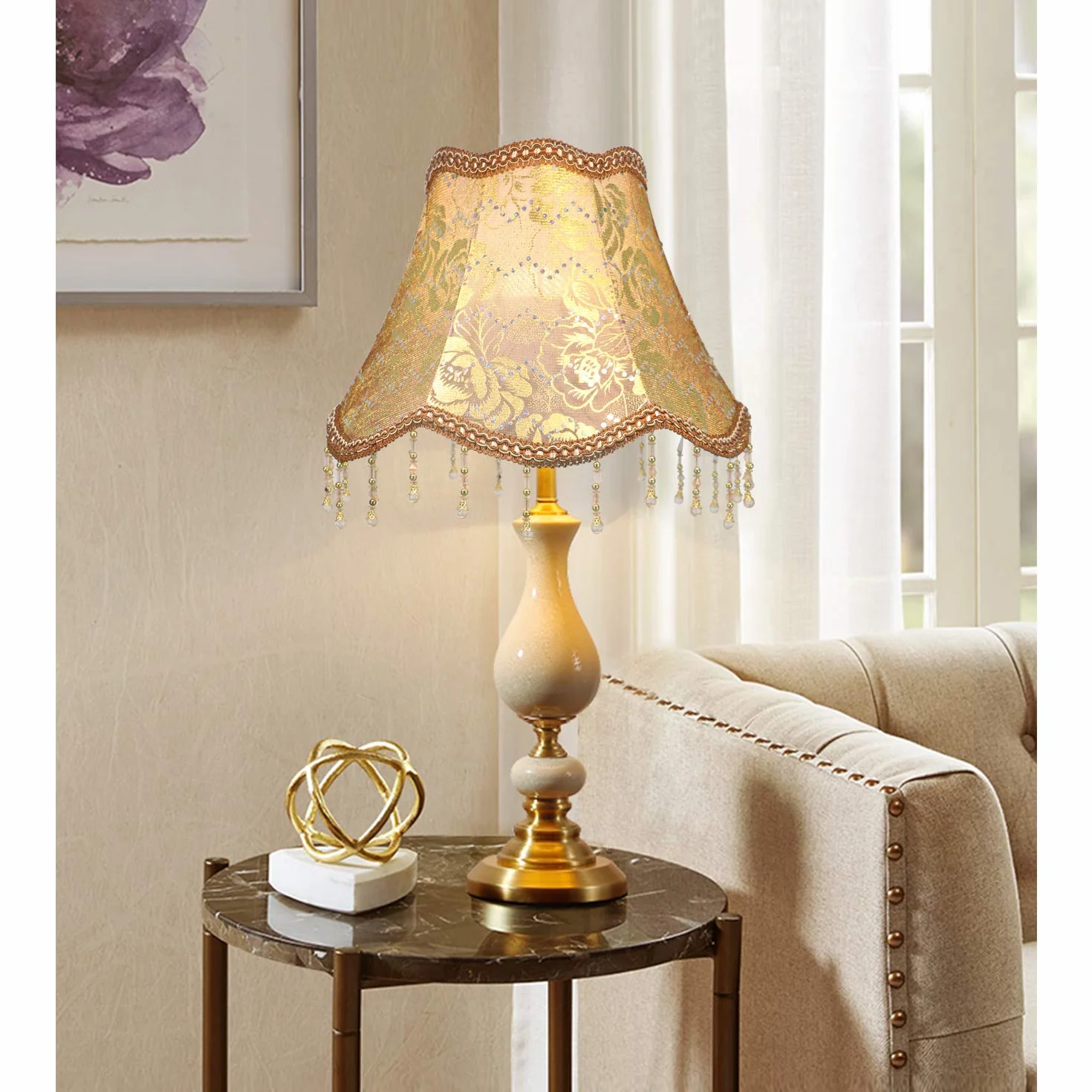 Retro Palace Klosz do Lampy Wiszącej Ręcznie Robione E14/E27 13x25x20cm Brązowy