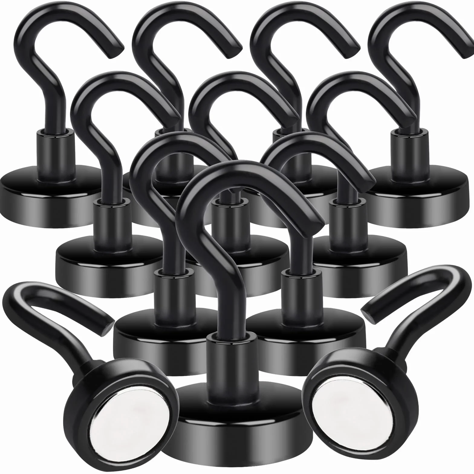 Haczyki magnetyczne, małe, 12 sztuk, mocne, czarne, magnetyczne, neodymowe, haczyki do zawieszenia, akcesoria kuchenne i kempingowe, 16 mm