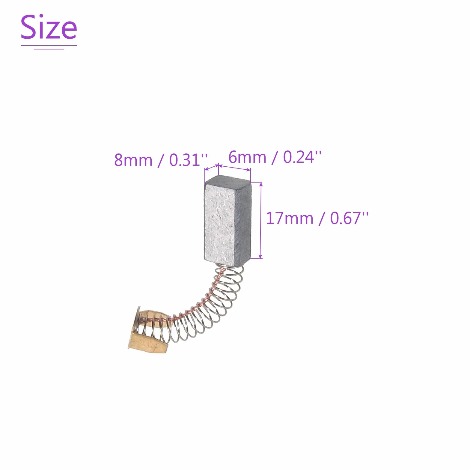Zestaw 2 szczotek węglowych do silnika elektrycznego 17 mm x 8 mm x 6 mm