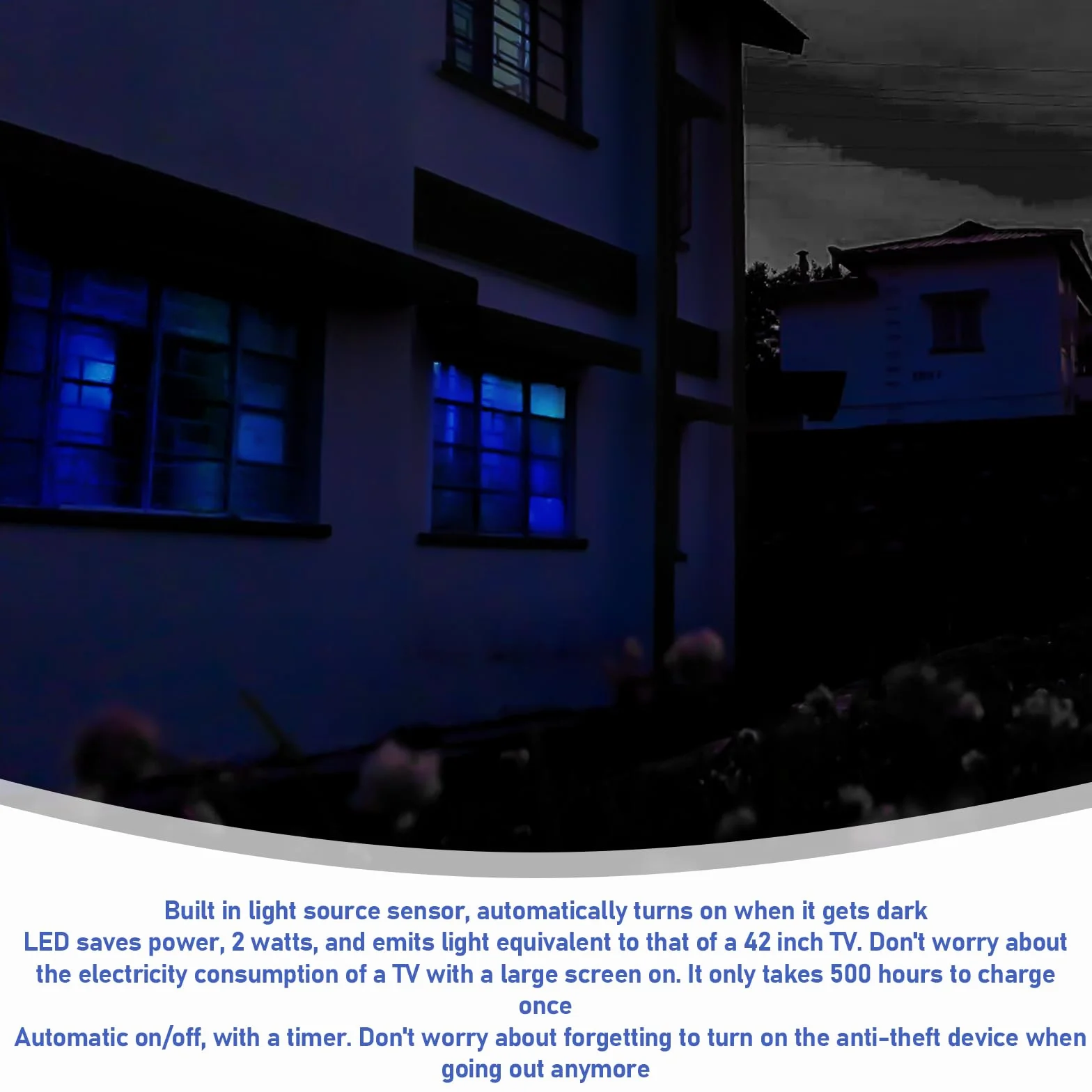 GOMETY Symulator TV z 12 diodami LED i 3 programami do wyboru, Dummy TV symulator TV, wydajna energetycznie atrapa telewizyjna z programatorem czasowym, w komplecie z adapterem sieciowym, do