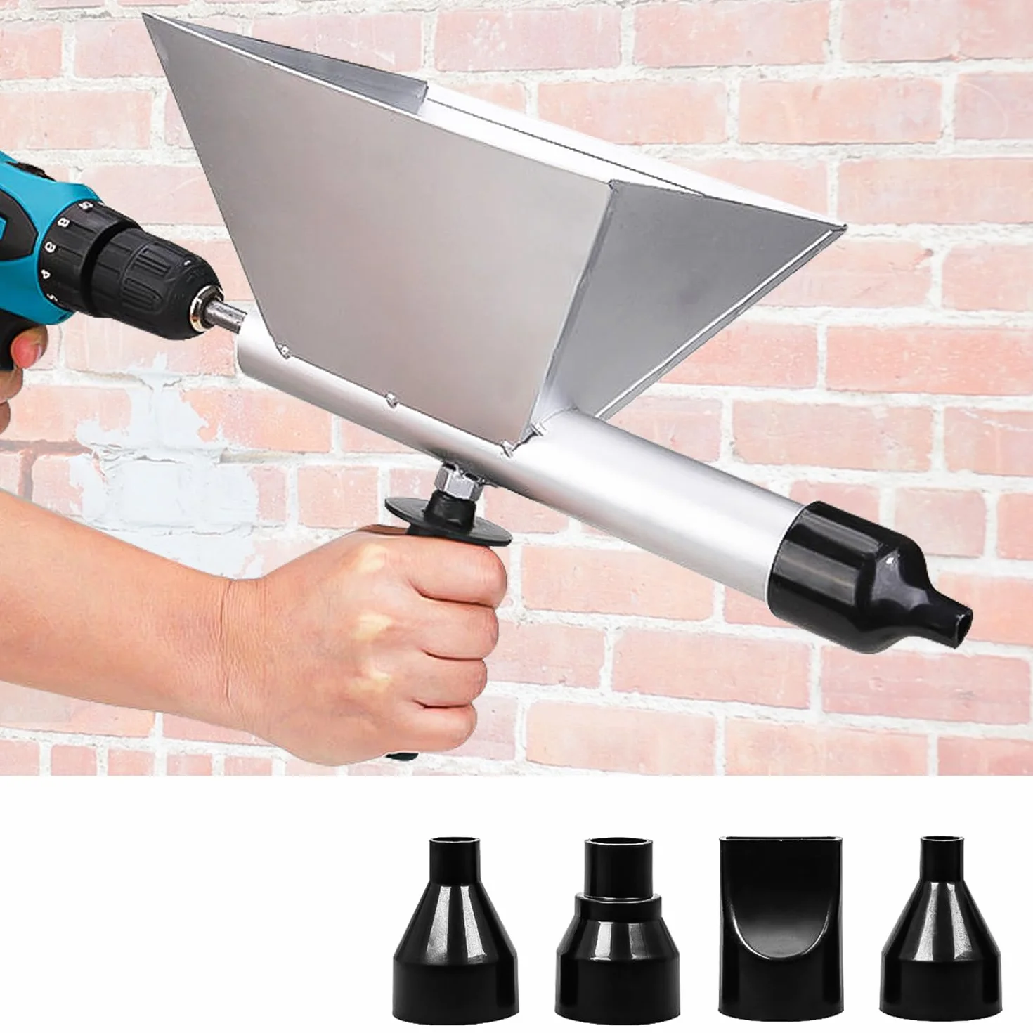 Elektryczny pistolet do zaprawy murarskiej z 4 dyszami