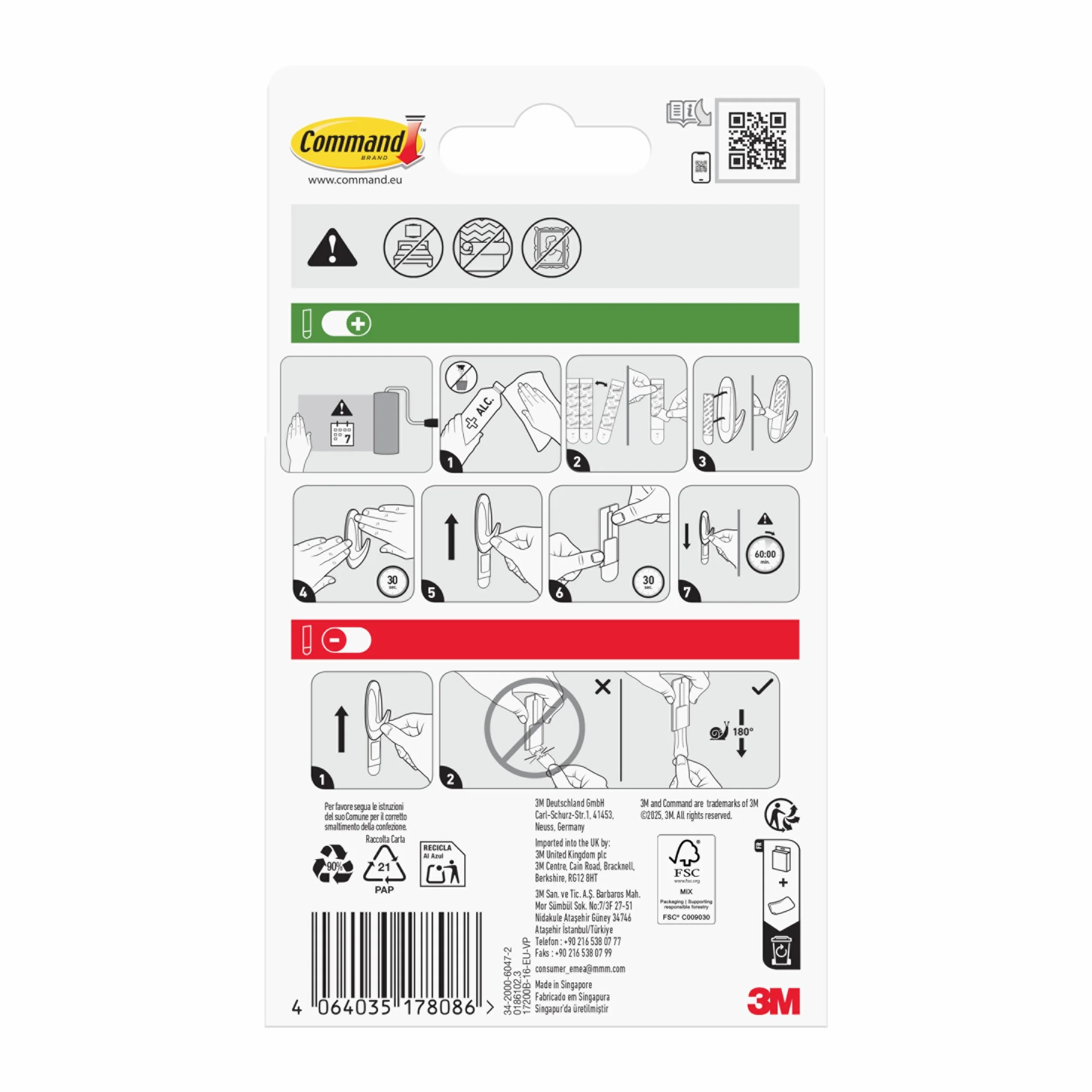 Command 17200B-16-EU-VP usuwalny klej do kąpieli Value Pack biały 8+4+4 paski