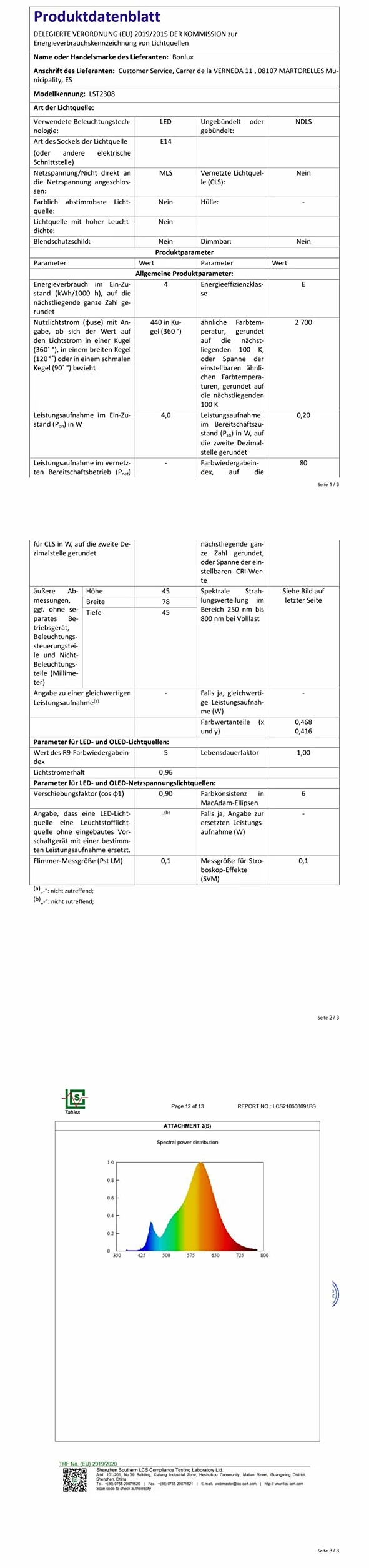 Bonlux Czerwona żarówka LED E14 4 W balonowa 220-240 V 30 W Halloween