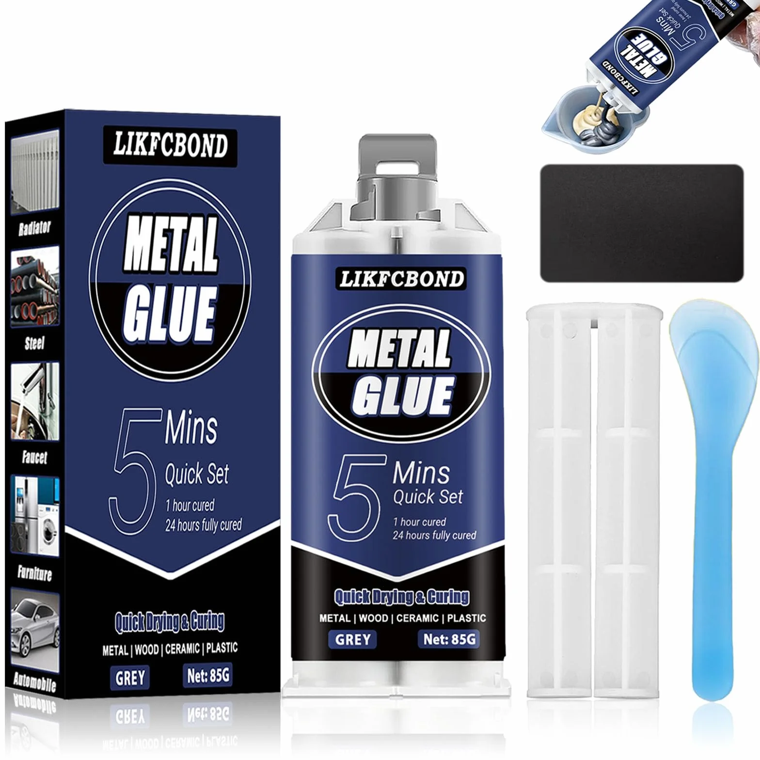 Klej do metalu 85g, płynny klej metalowy, pasta lutownicza na zimno, wodoodporny, odporny na temperatury, do żelaza, aluminium, miedzi, stali nierdzewnej