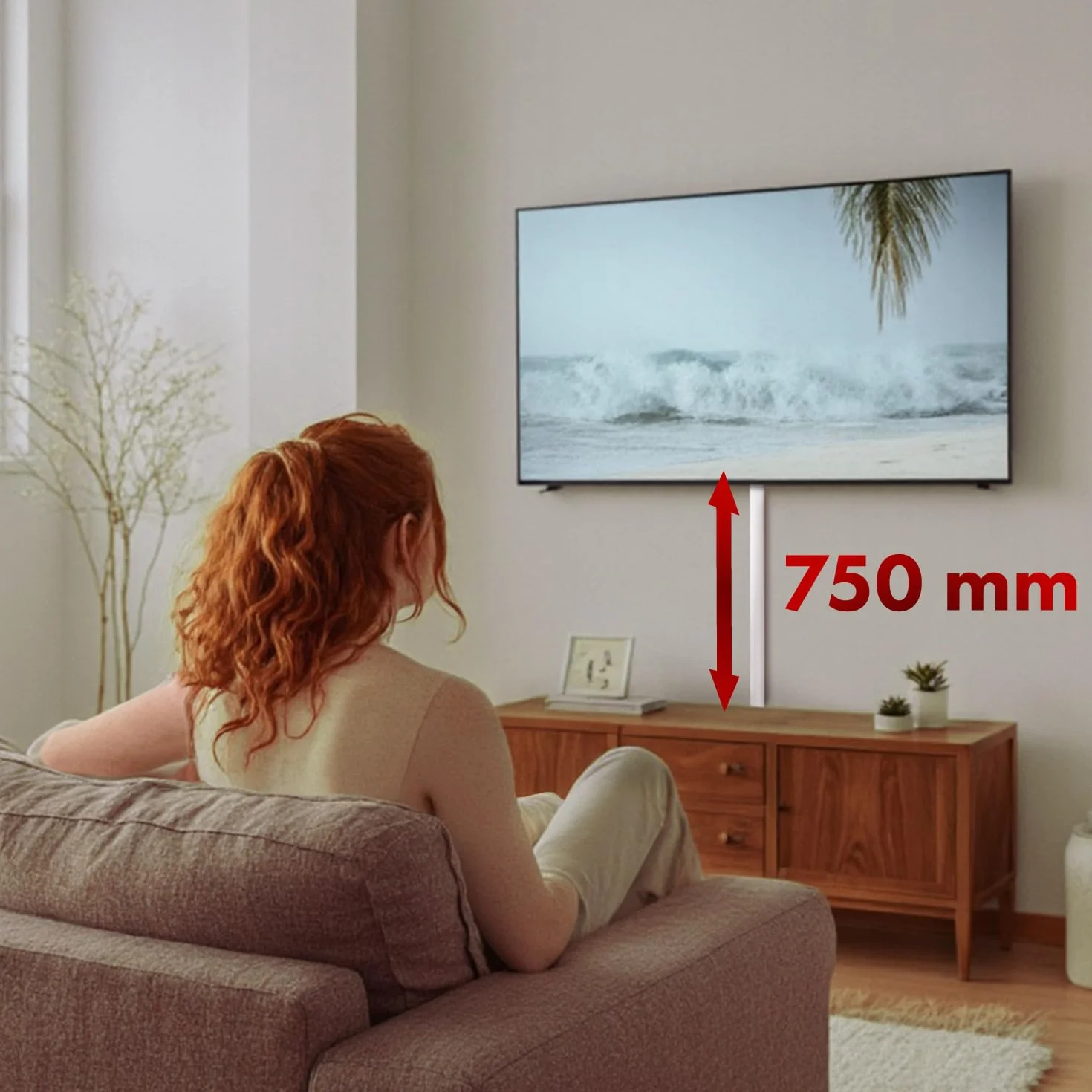 Kanał kablowy aluminiowy Maclean 750x62x20mm | Profil półkolisty do HDMI audio LAN | Zawiera akcesoria montażowe | Do montażu na ścianie i podłodze | System dwuczęściowy (Biały)