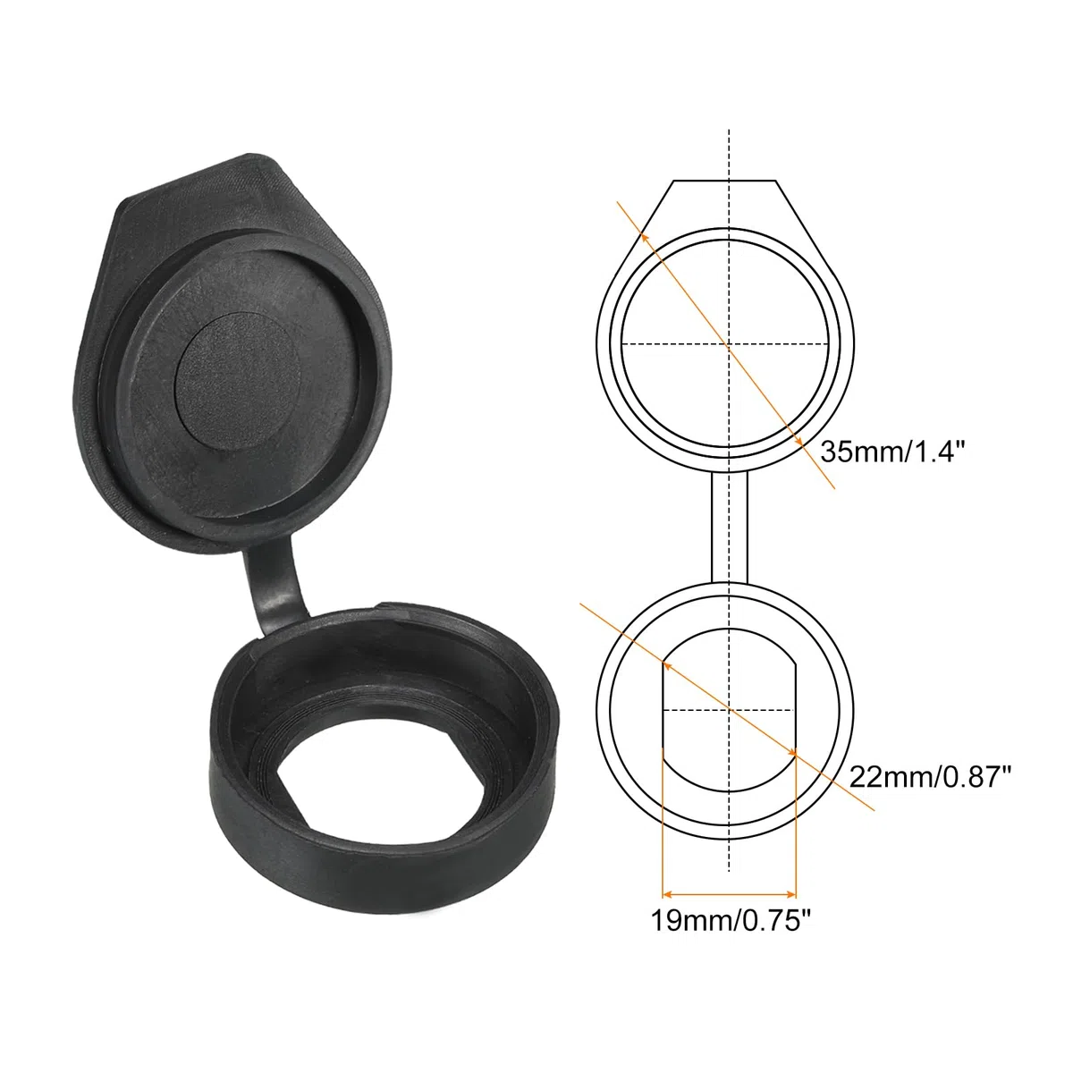 PATIKIL Osłona przeciwpyłowa zamka drzwi 22 mm, 6 szt., gumowe, wodoodporne, na klucze, zamek krzywkowy, osłona przeciwpyłowa do zamka krzywkowego 22 mm, czarna