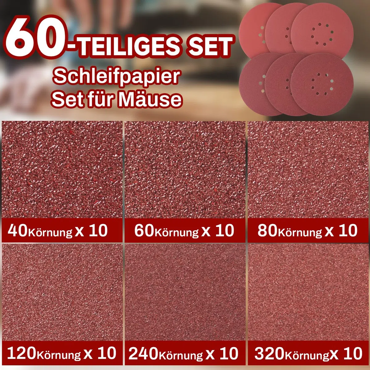 Papier ścierny 225 mm na rzep (30 sztuk - ziarnistość 120)