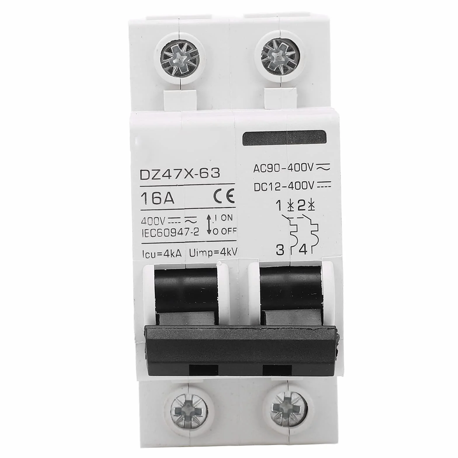 Wyłącznik nadprądowy 16 A, AC DC 2 w 1, 400 V, 2P, miniaturowy wyłącznik automatyczny, montaż na szynie DIN, odłącznik C16, zabezpieczenie przed przeciążeniem, wyłącznik powietrzny, przełącznik kombi