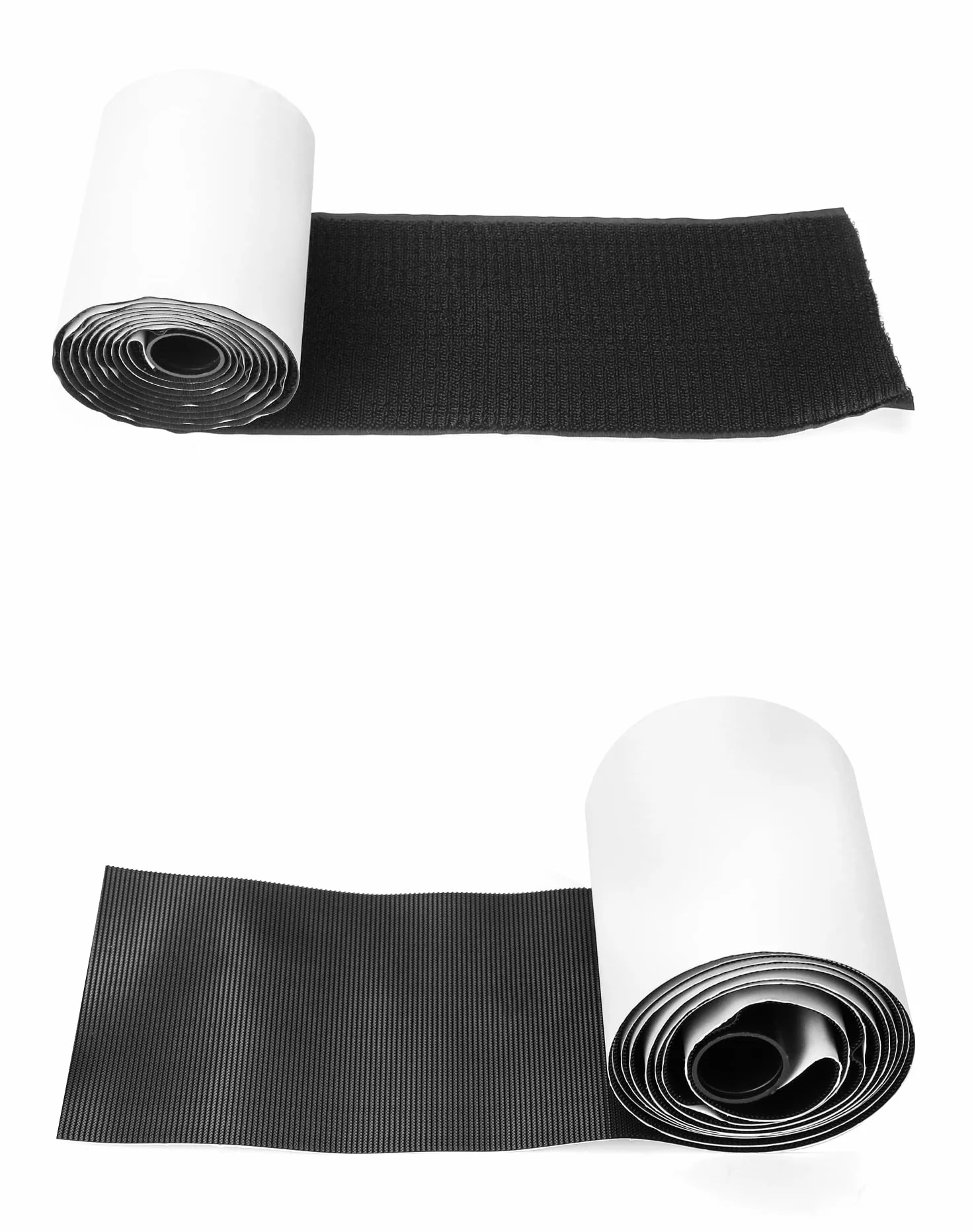 QWORK® Samoprzylepna taśma rzepowa Extra Strong - 11cm x 2M - Nylonowa taśma rzepowa nadająca się do cięcia do mocowania poduszek na kanapie, dywanów, pedałów gitarowych, zarządzania kablami