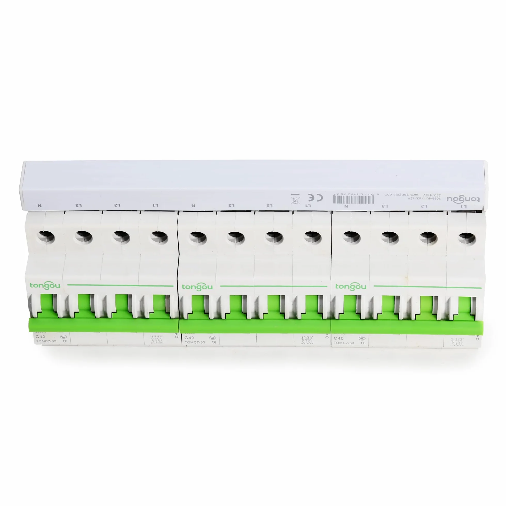 TONGOU Szyna fazowa 4-biegunowa, 12-rzędowa szyna zbiorcza maks. 63 A Busbar 230/415 V, nadaje się do domów mieszkalnych i komercyjnych, precyzja, kompaktowość