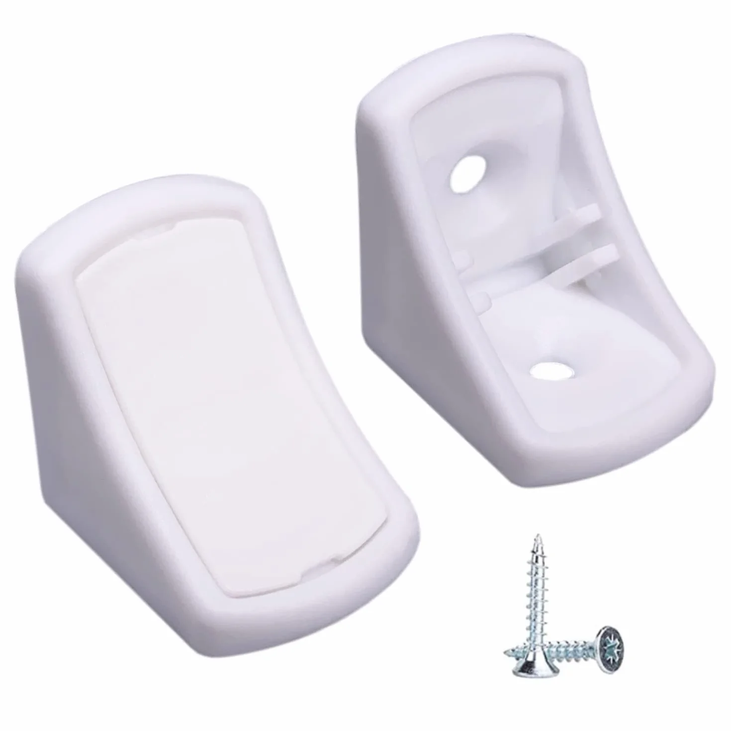 (opakowanie 20 szt.) białe wsporniki półek 24 x 24 mm, narożniki meblowe, 90 stopni plastikowe połączenie narożne, kąt prosty, śruby w zestawie (20, białe)