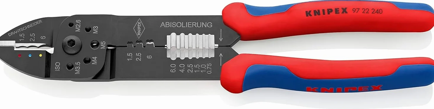 KNIPEX Szczypce do zagniatania lakierowana w kolorze czarnym z osłonkami wielokomponentowymi 240 mm, 97 22 240