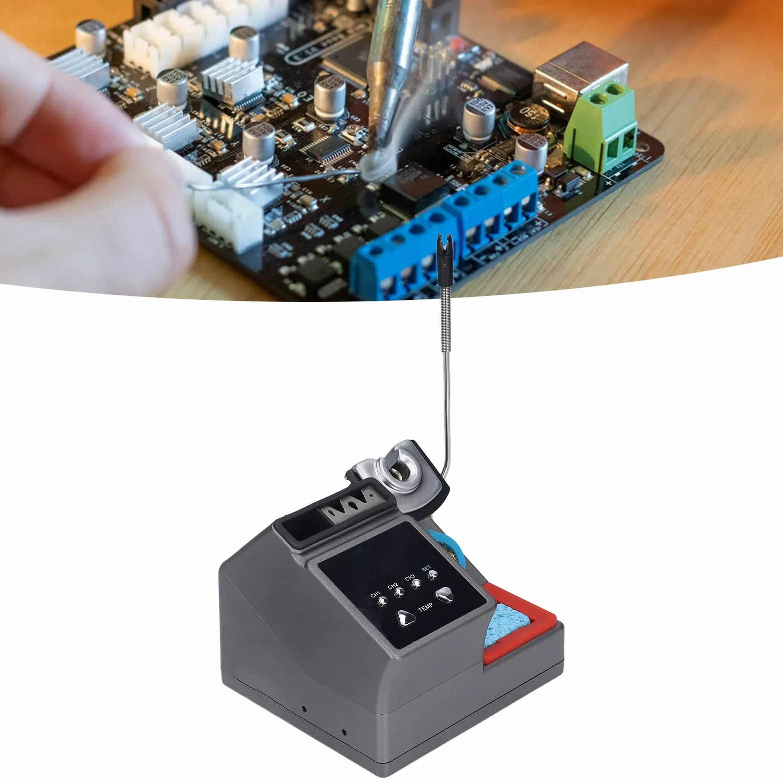 Stacja Lutownicza Elektryczna Stacja Lutownicza Cyfrowa Stacja Lutownicza Regulowana Temperatura 120 W A9 do Końcówek Lutowniczych JBC(European standard (AC 220V))