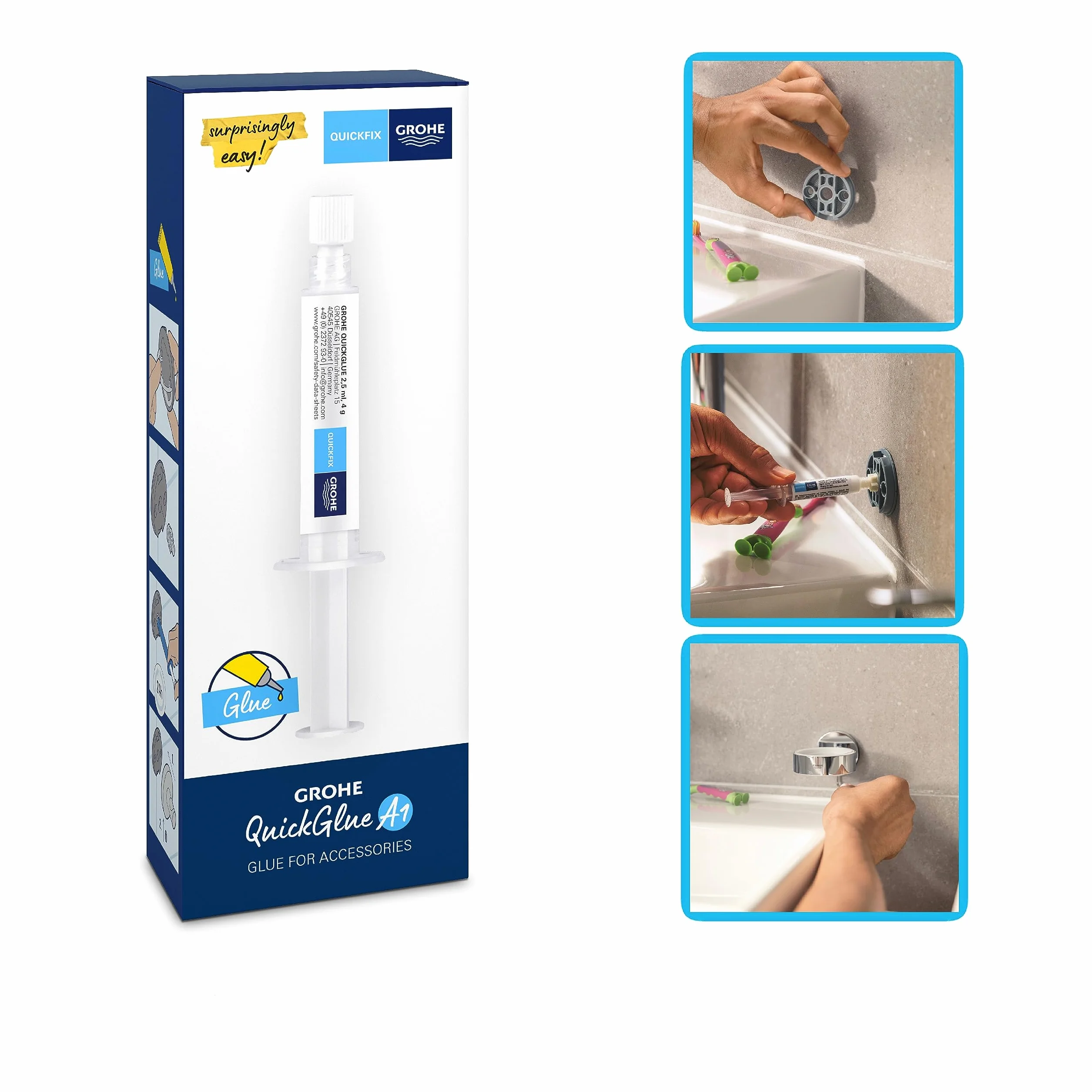 Grohe QuickFix klej QuickGlue A1, klej bez wiercenia, 1 punkt montażowy