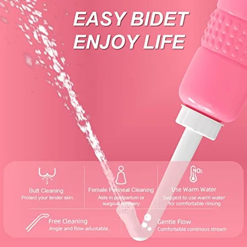 Przenośny bidet toaletowy, praktyczny prysznic tylny do toalety, pojemność 650 ml, wygodny bidet ręczny dla lepszej higieny, łatwy w obsłudze i ustawieniu (niebieski)