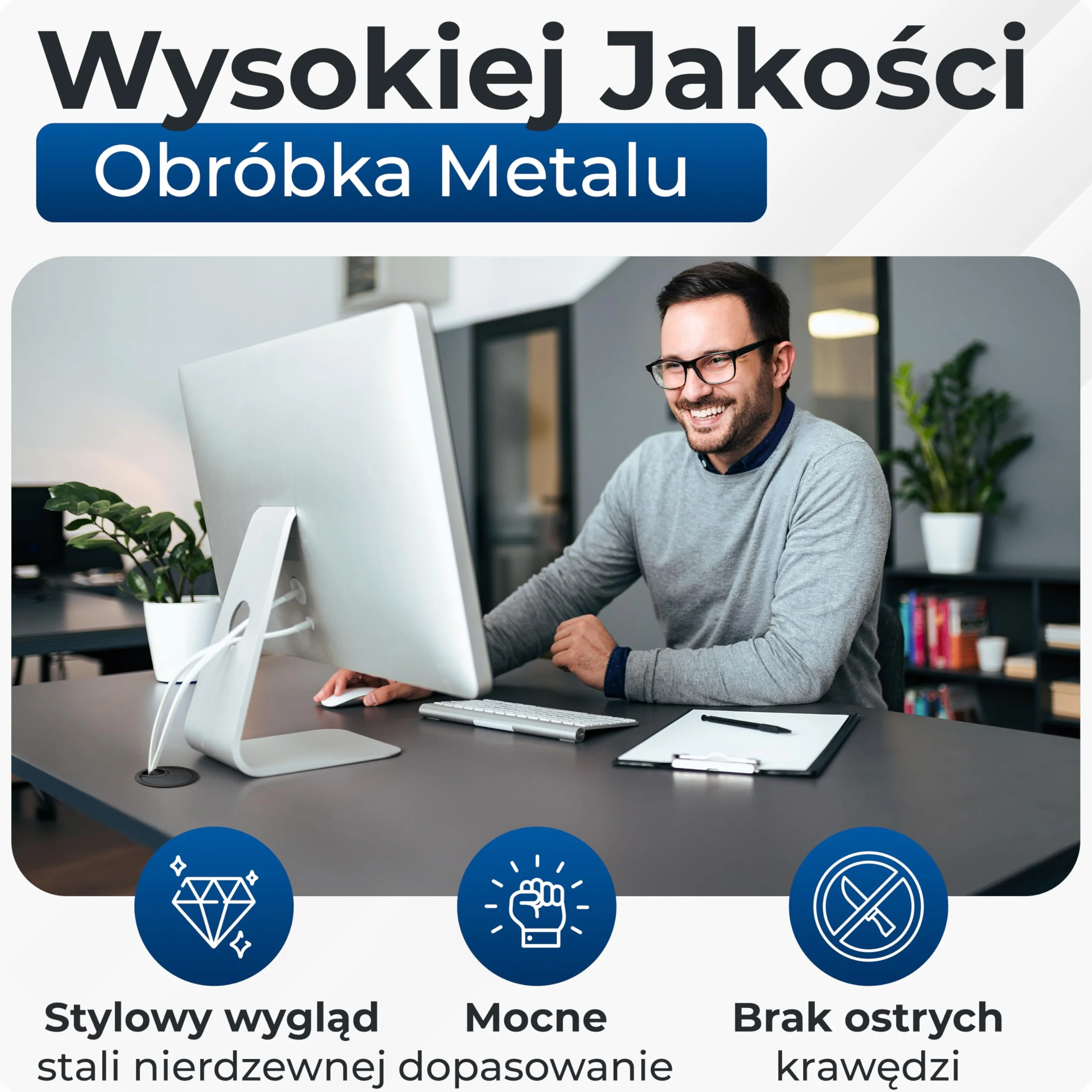 BRUCE.® Premium przepust kablowy z metalu [2 kawałek, Czarny] - Przepust kablowy na biurko ø 60 mm - z 2 Różnymi Opcjami Dyfuzora - Dla większego porządku na biurku w miejscu pracy