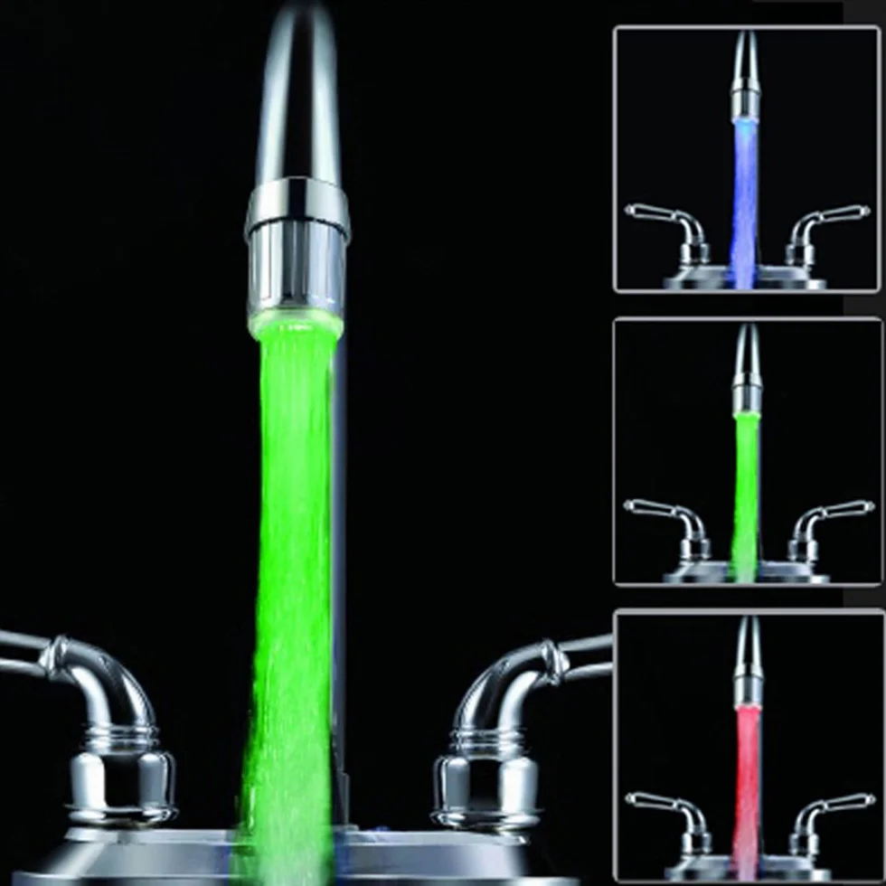 Bateria wodna LED RGB z czujnikiem temperatury, inteligentna regulacja, kran kuchenny