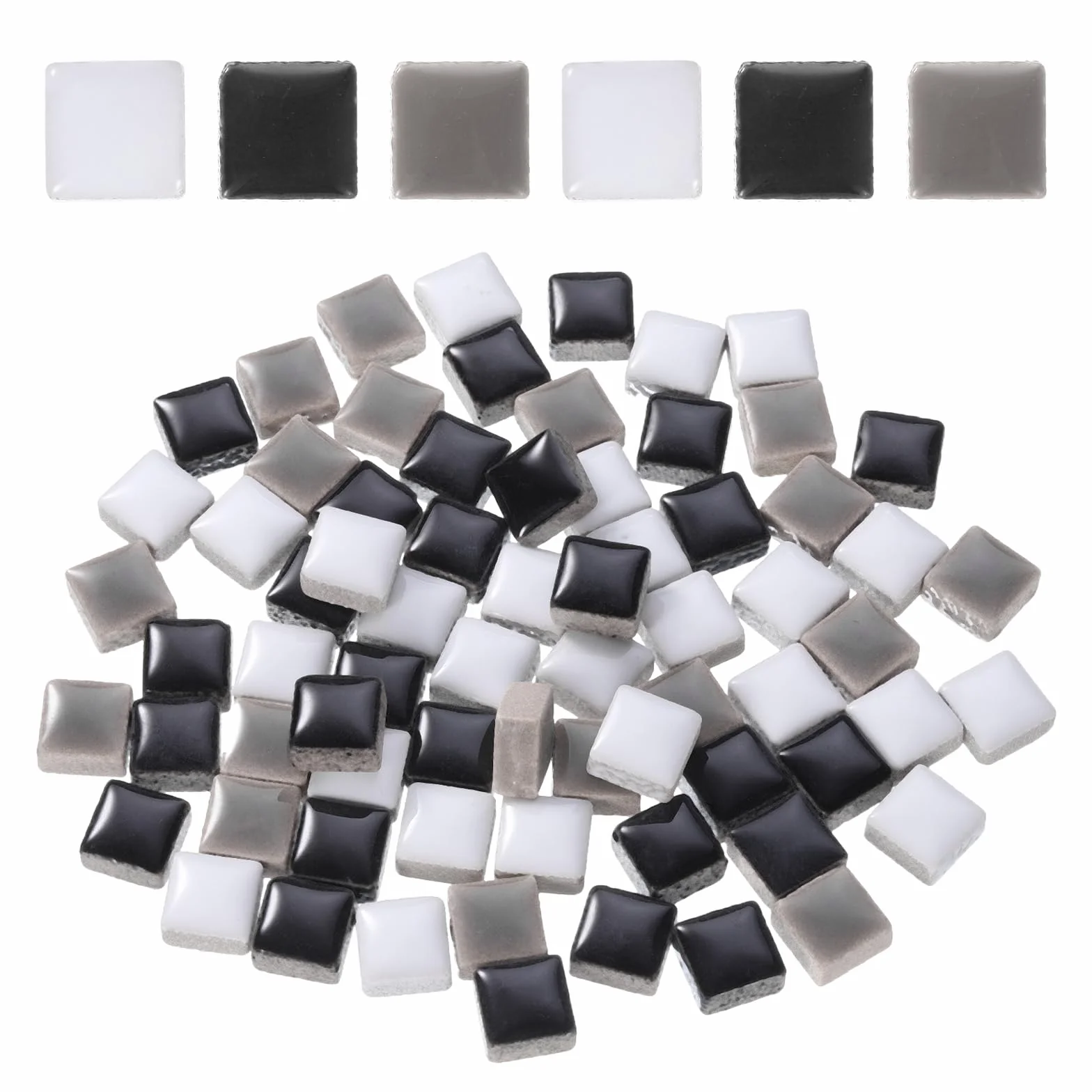 Kolorowe płytki ceramiczne mozaikowe 1x1 cm czarno-białe 100 g do DIY