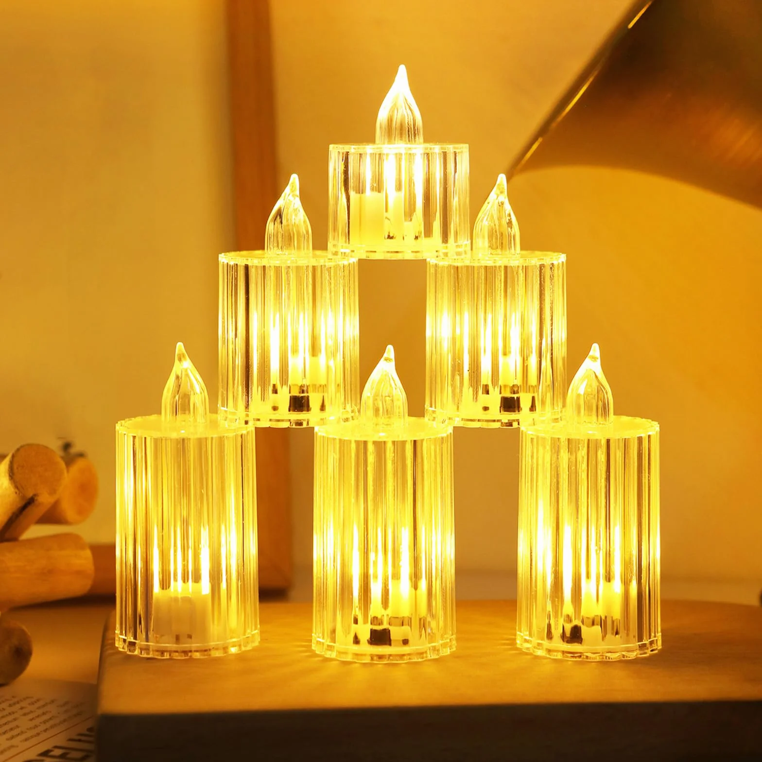 Ronoza 3 sztuki świeczek LED typu tealight, bez płomienia, ciepła biel, świece wotywne LED, dekoracja walentynkowa, ślubna, dekoracja imprez (S-M-L)