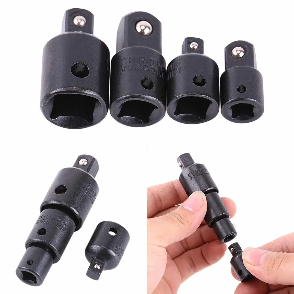 Steckdosen Reduzierer Set, 4-teilige Steckdosen Schraubendreher Konverter Set 1/2 ", 3/8", 1/4 "Steckschlüsseladapter Stecker auf Buchse 1/2" (M) - 3/8 "(F), 3/8" (M) - 1/4 "(F)