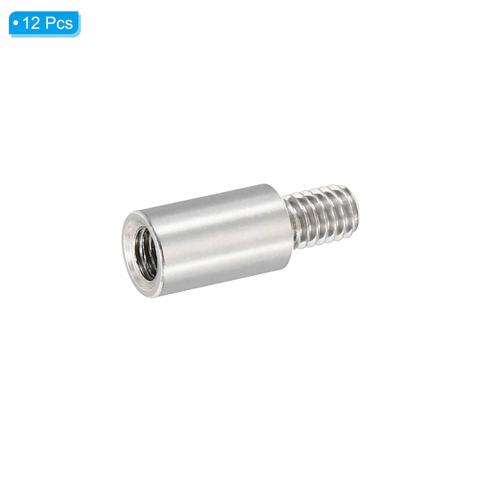 PATIKIL 12 sztuk dystansowe M4 aluminiowe gwintowane elementy dystansowe, śrubki 4 mm, średnica wewnętrzna 6 mm, metryczne adaptery gwintu męskiego