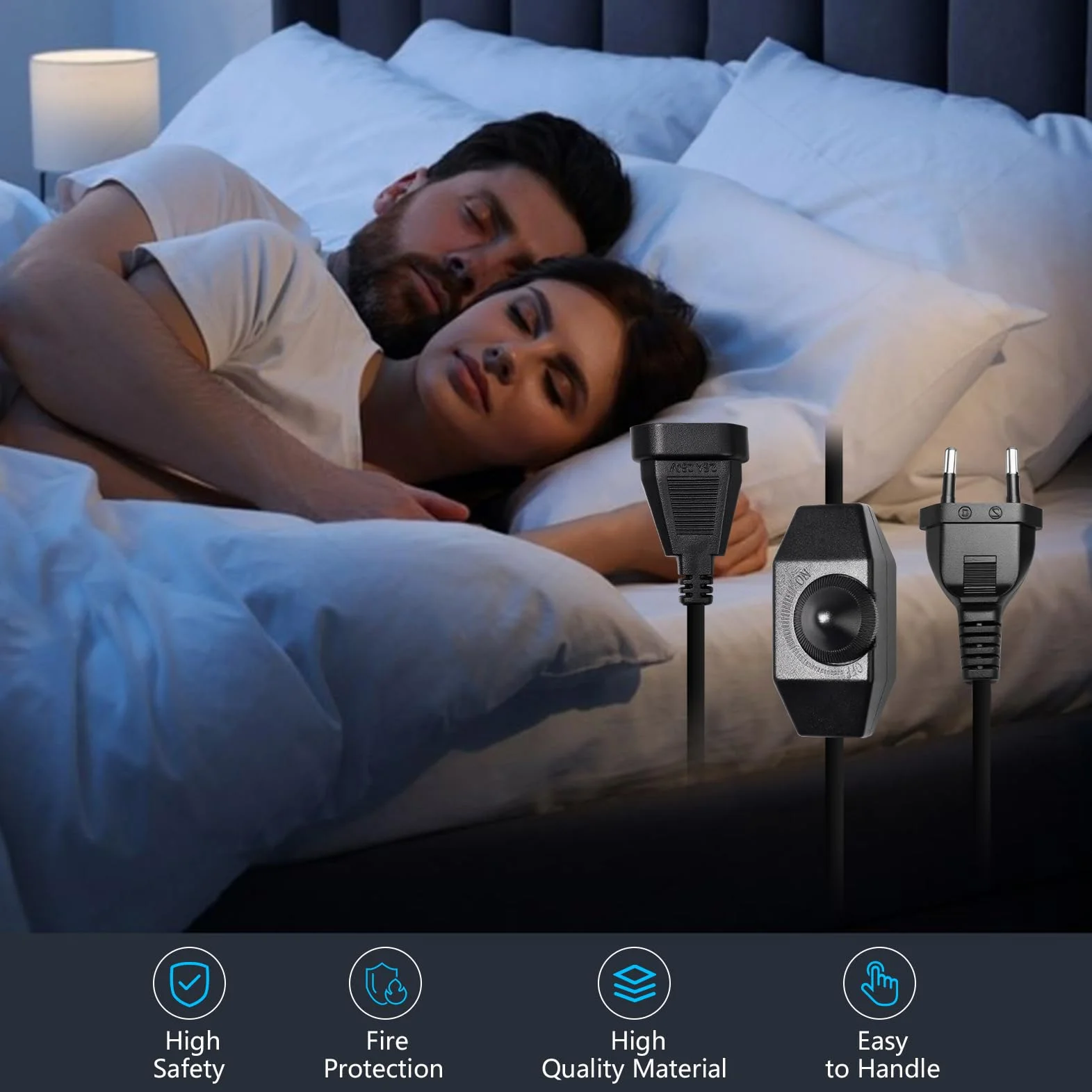 Ściemniacz LED Z Przełącznikiem 230V 2m Ściemniacz Do Lamp LED AC 220–240V/50Hz, Maks 100W Ściemniaczs Przewodowy (Wtyczka + Gniazdo) Do Lamp, SUCIKORIO Neonowe Taśmy LEDs