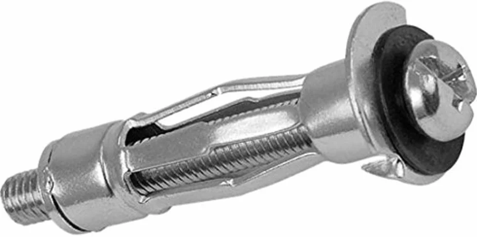 Merriway BH02855 Kotwica do drzwi z płyty gipsowo-kartonowej, M4 x 32 mm (5/32 cala x 1,14 cala) - ocynkowana jasno, opakowanie 10 sztuk
